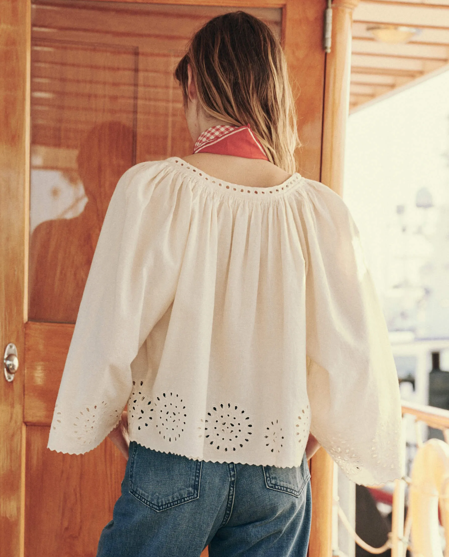 The Bellflower Top. -- Cream sold by THE GREAT. product image thumbnail 3