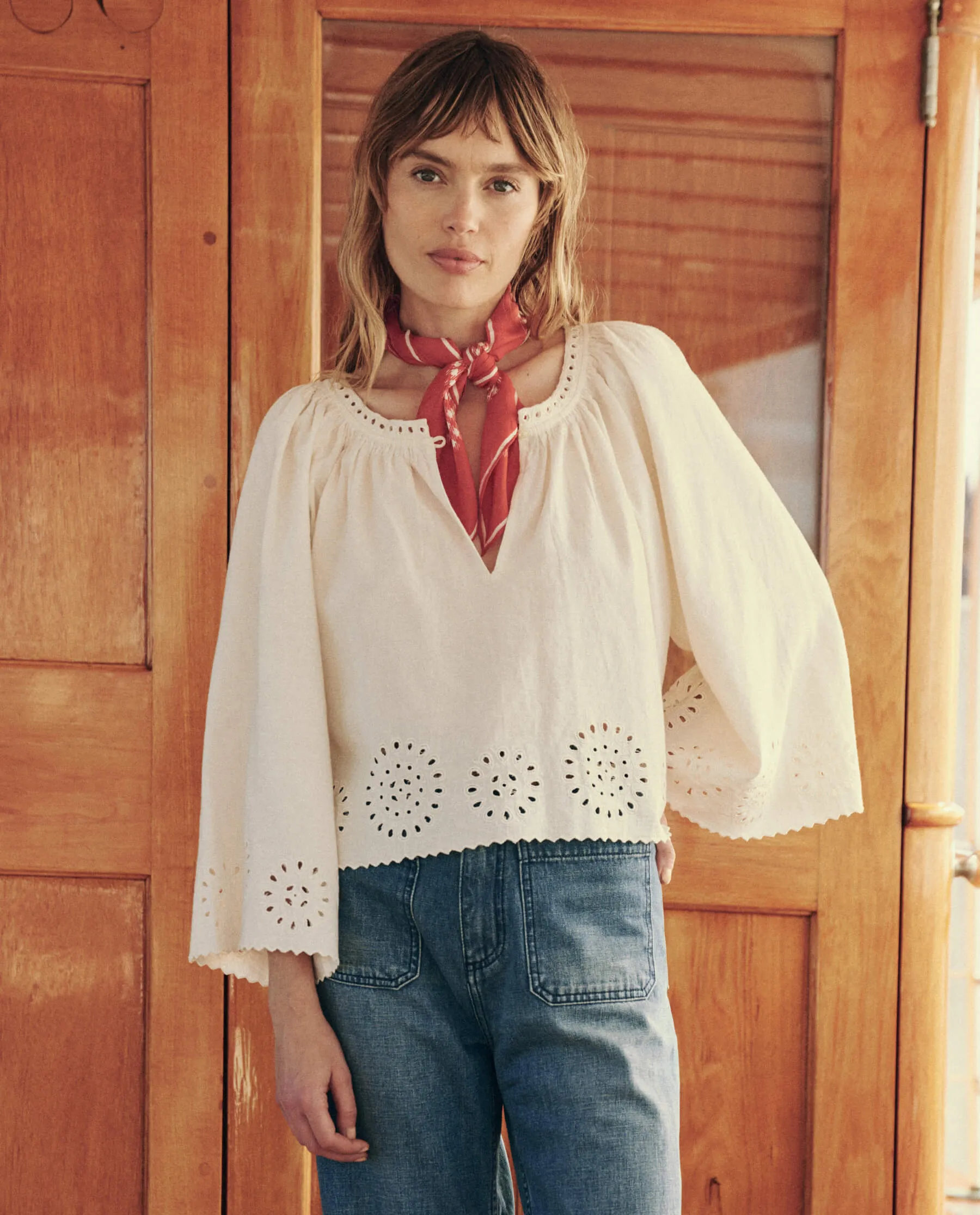 The Bellflower Top. -- Cream sold by THE GREAT. product image thumbnail 2