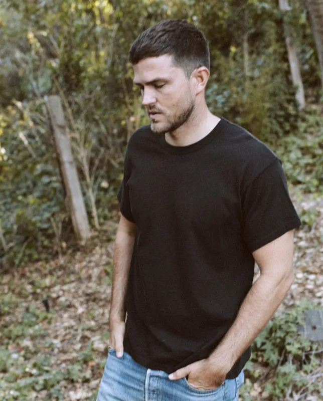 The Men's Boxy Crew. -- ALMOST BLACK sold by THE GREAT.