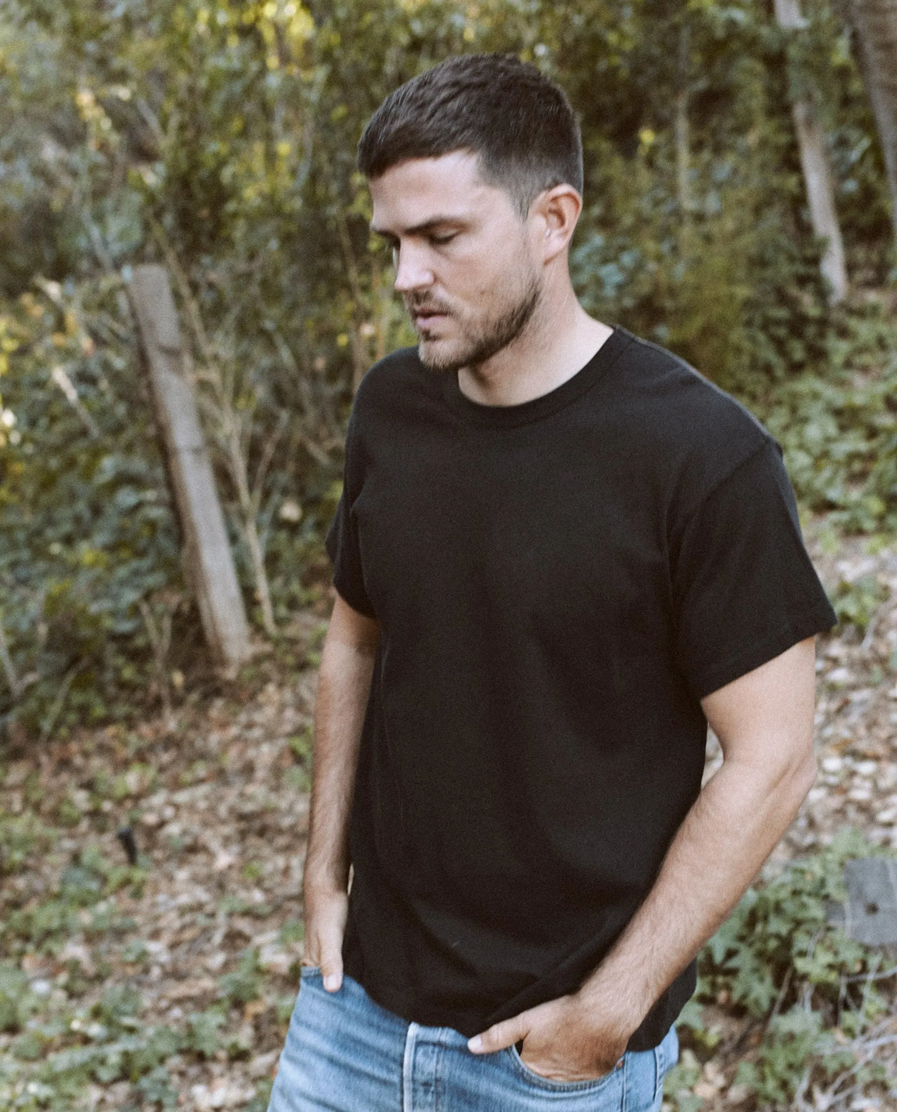 The Men's Boxy Crew. -- ALMOST BLACK sold by THE GREAT.