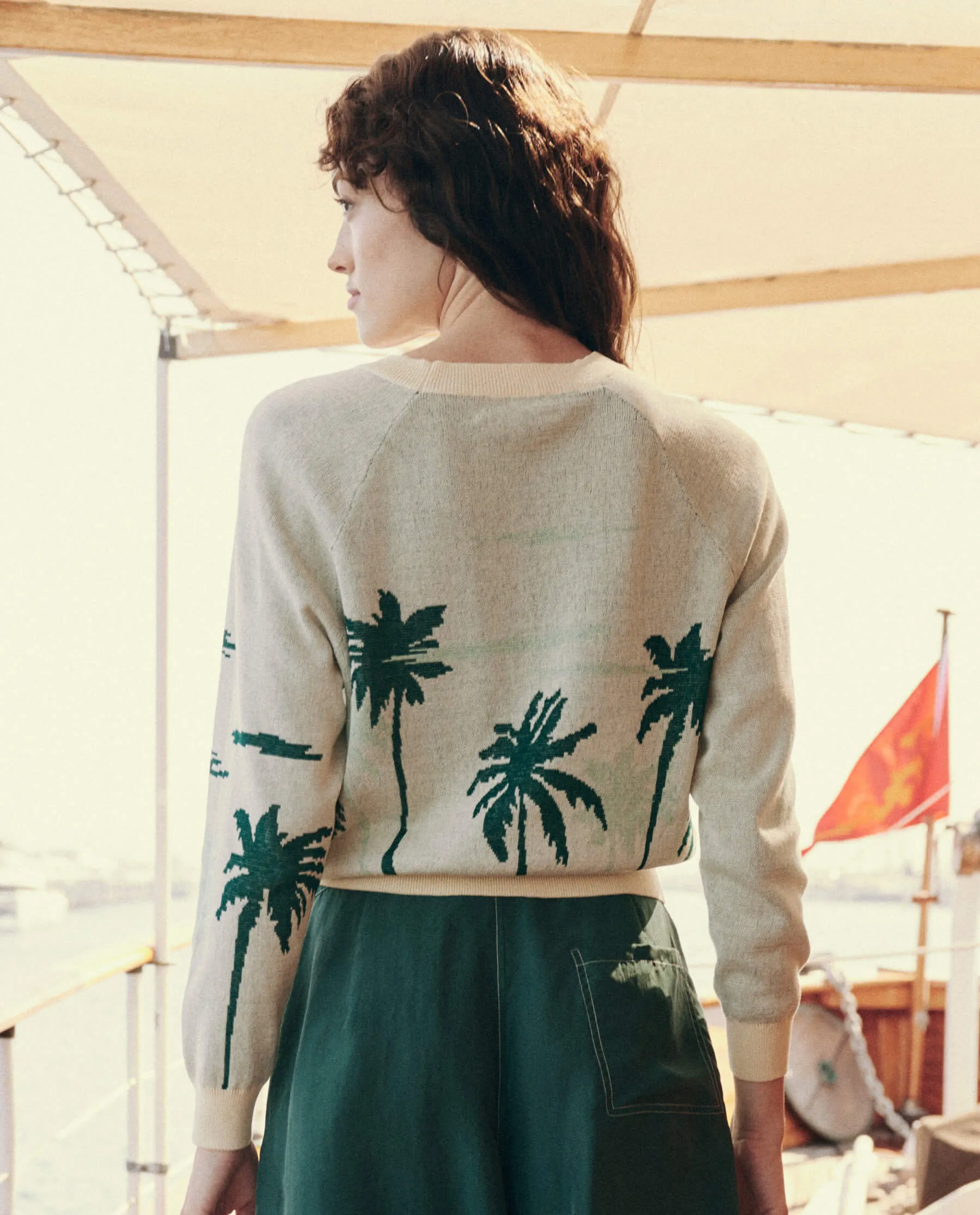 The Palm Pullover. -- Sea Green sold by THE GREAT. product image thumbnail 3