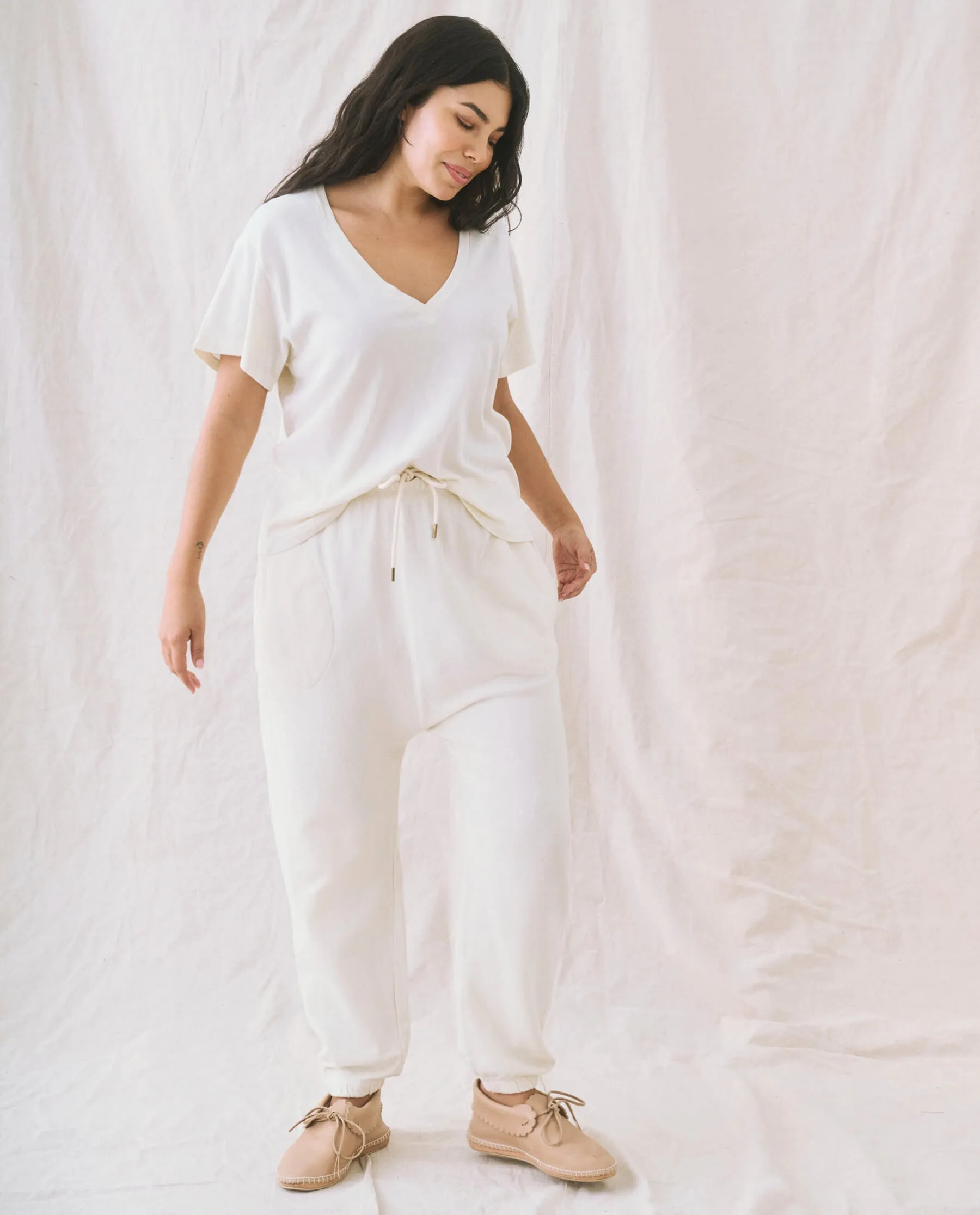 The V-Neck Tee. -- Washed White sold by THE GREAT. product image thumbnail 3