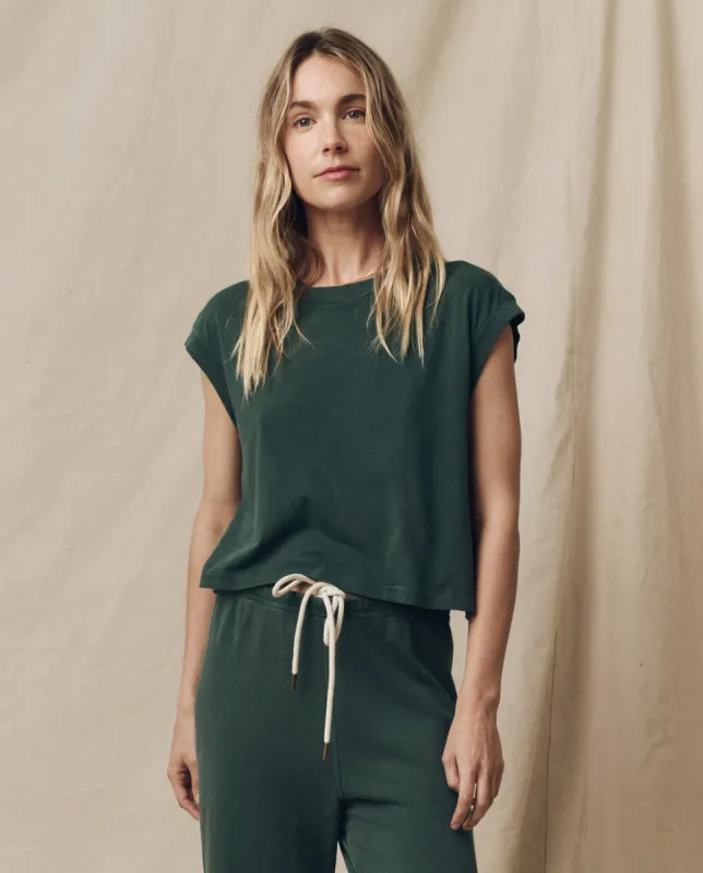 The Square Tee. Solid -- Deep Sea Green sold by THE GREAT.