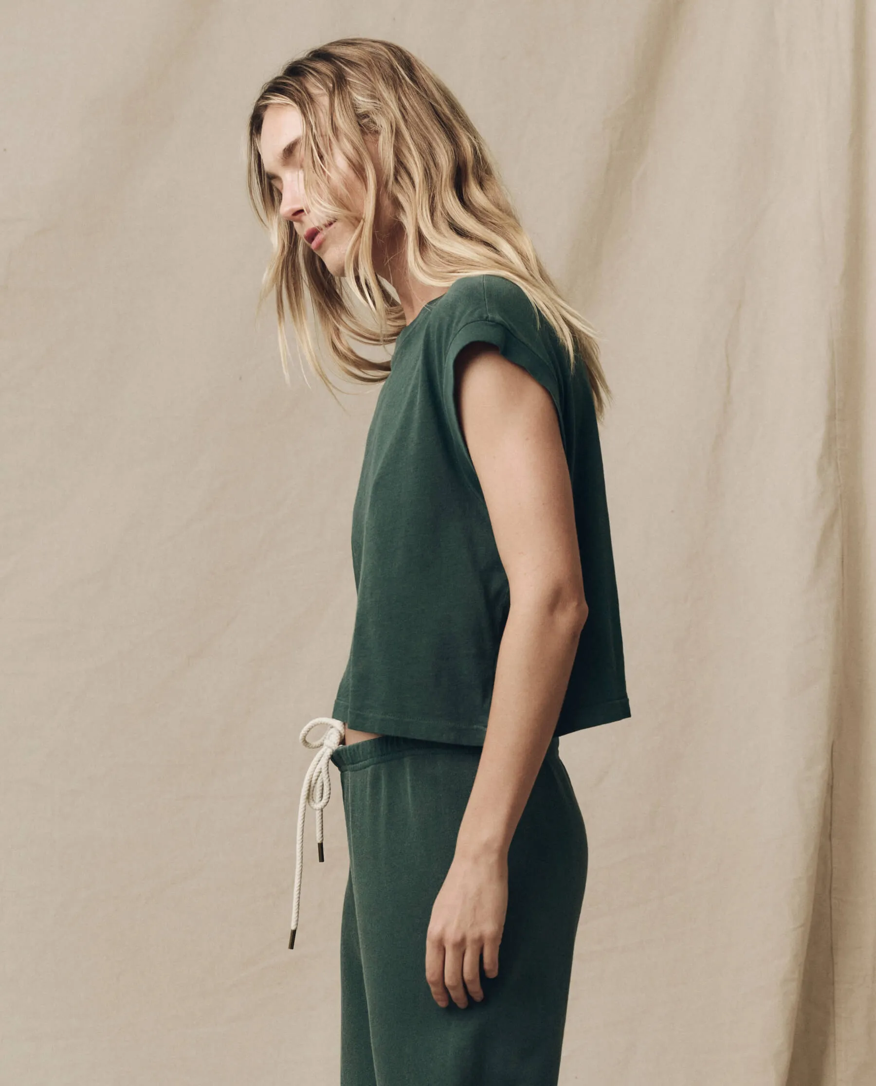 The Square Tee. Solid -- Deep Sea Green sold by THE GREAT. product image thumbnail 3