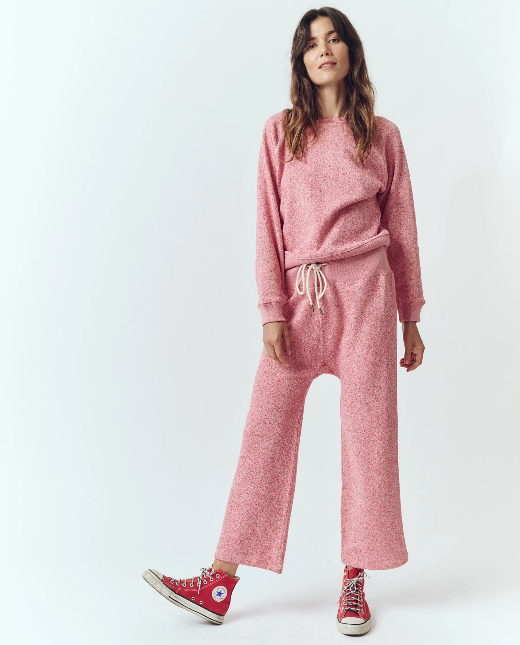 The Relay Sweatpant. -- Heathered Bright Currant sold by THE GREAT. product image thumbnail 5