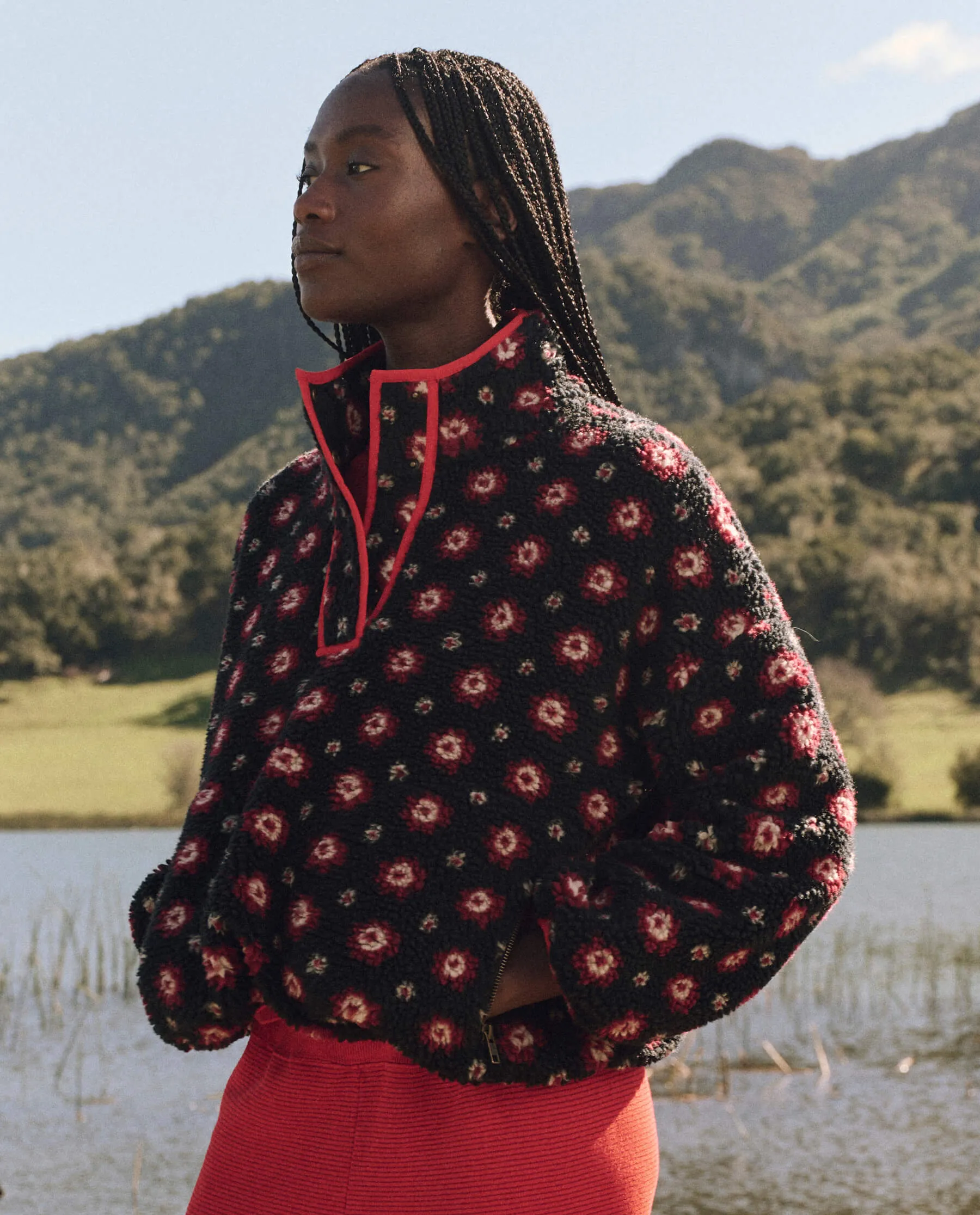 The Countryside Pullover. -- Navy Geo Daisy sold by THE GREAT. product image thumbnail 3