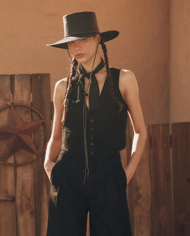 The Suit Vest. -- Black sold by THE GREAT.