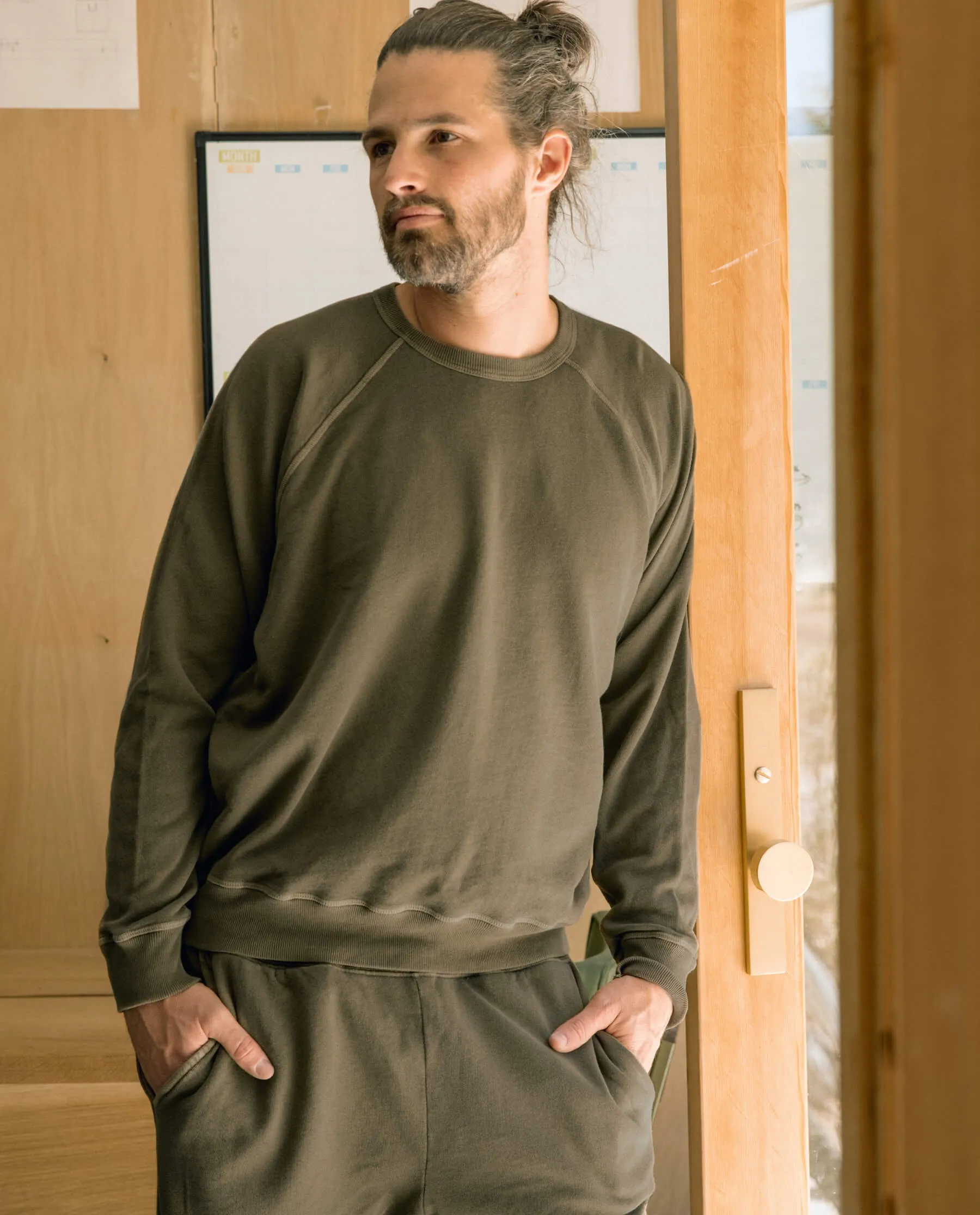 The Men's College Sweatshirt. -- Dark Army sold by THE GREAT.