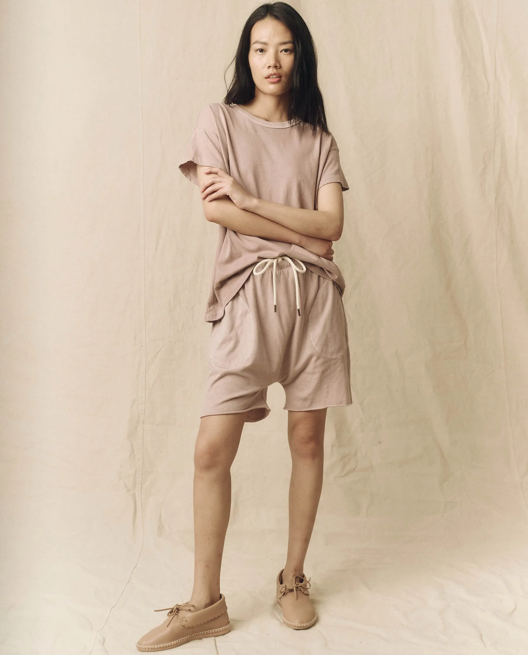 The Boxy Crew. Solid -- Soft Lilac sold by THE GREAT. product image thumbnail 3