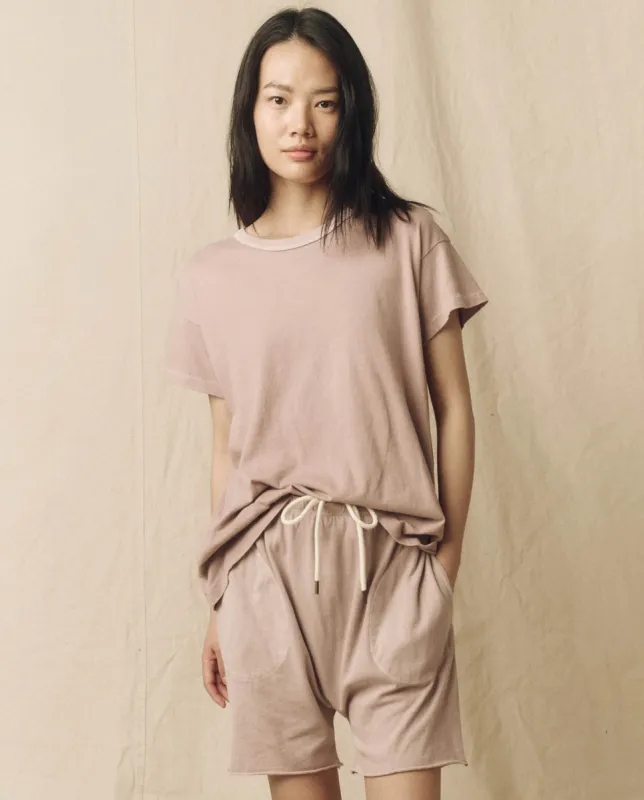 The Boxy Crew. Solid -- Soft Lilac sold by THE GREAT.