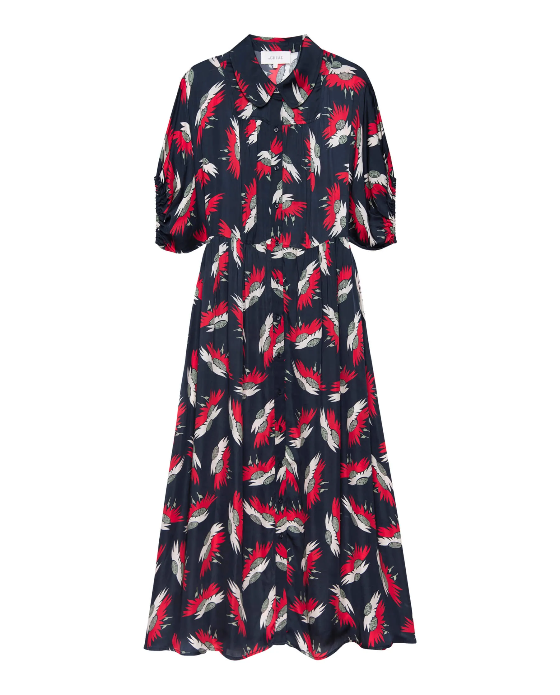 The Raven Dress. -- Navy Birds Of Paradise Print sold by THE GREAT. product image thumbnail 5