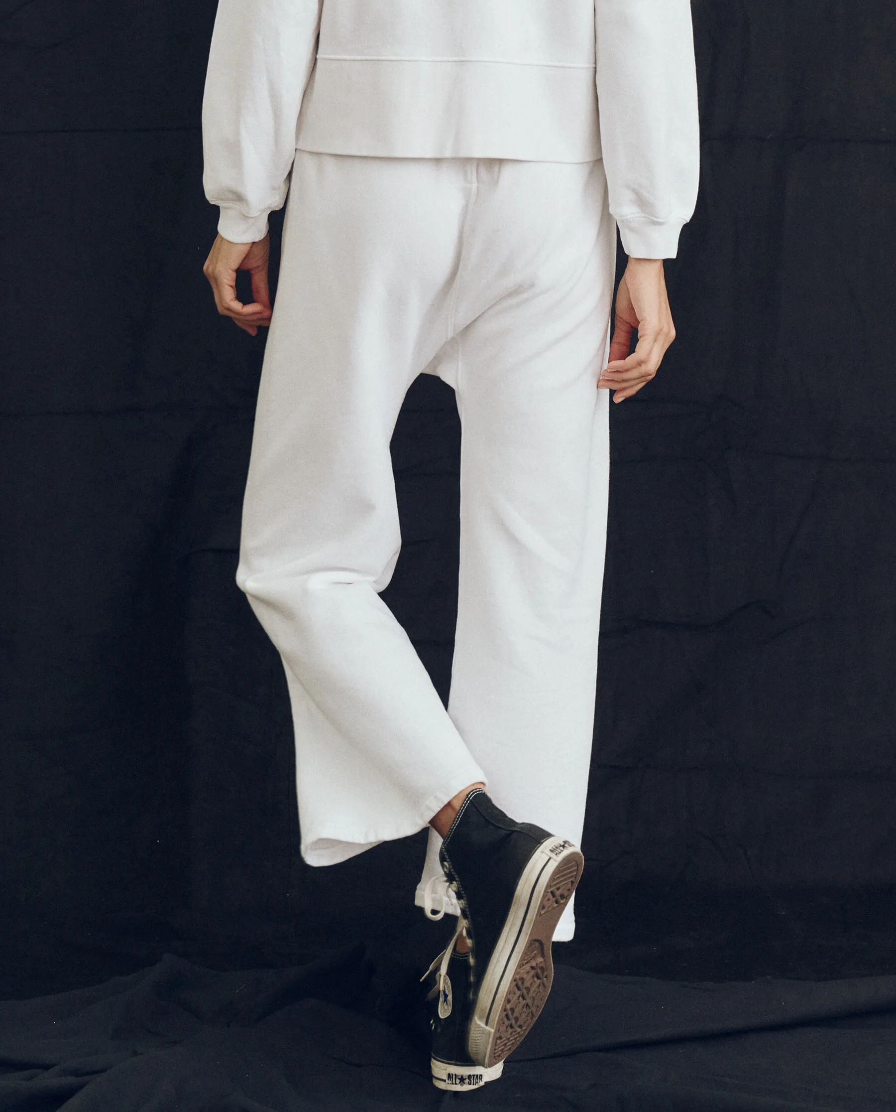 The Relay Sweatpant. Solid -- True White sold by THE GREAT. product image thumbnail 2