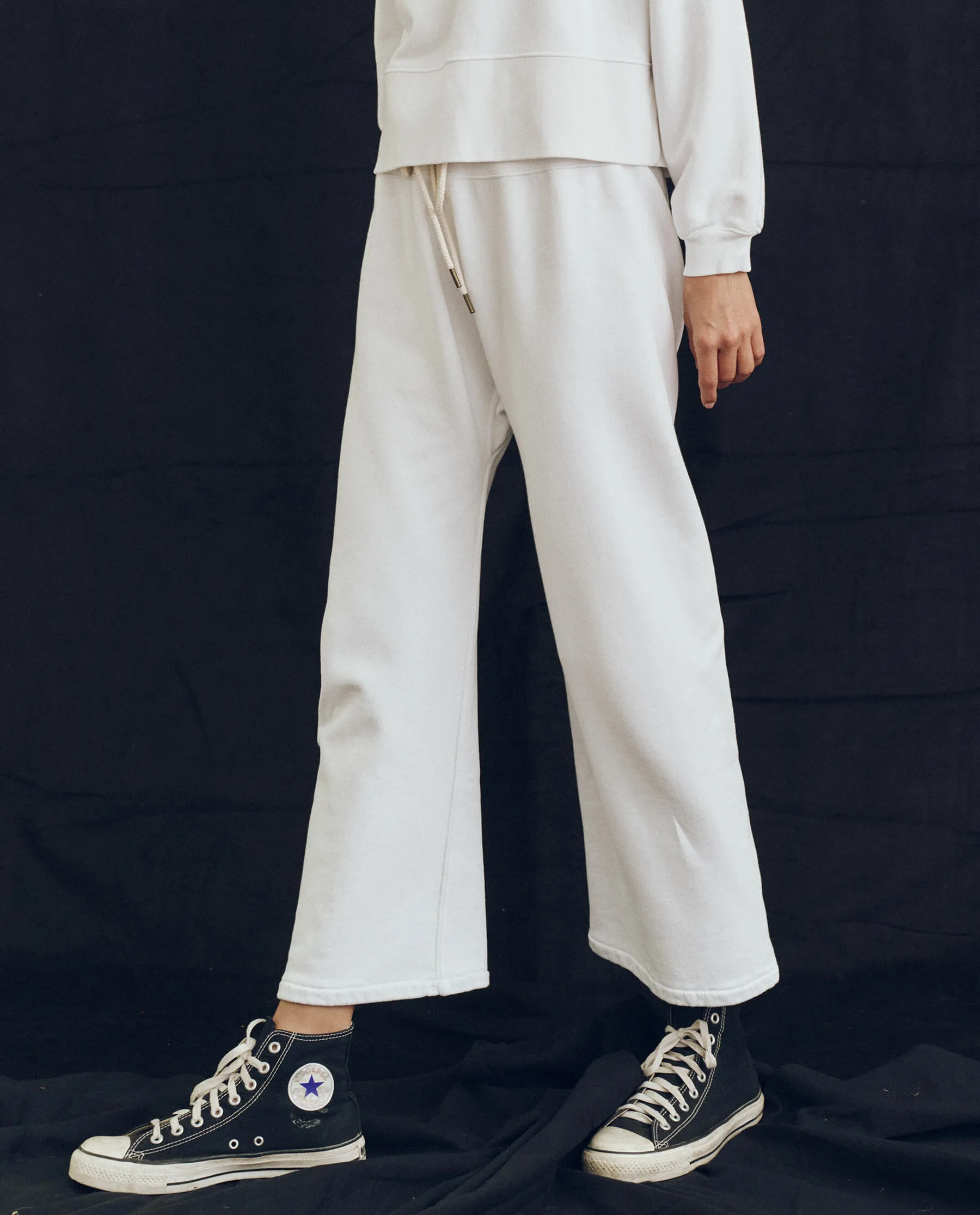 The Relay Sweatpant. Solid -- True White sold by THE GREAT. product image thumbnail 4