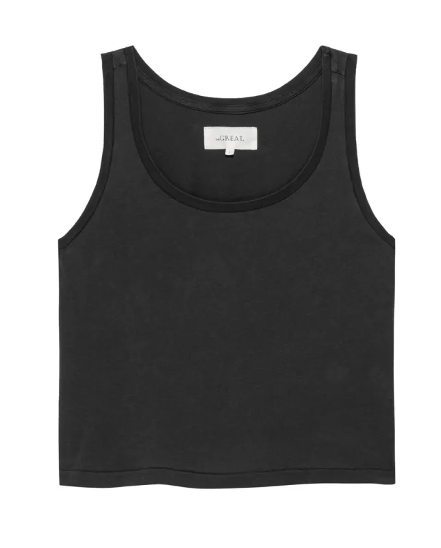 The Sport Tank. -- Almost Black sold by THE GREAT.