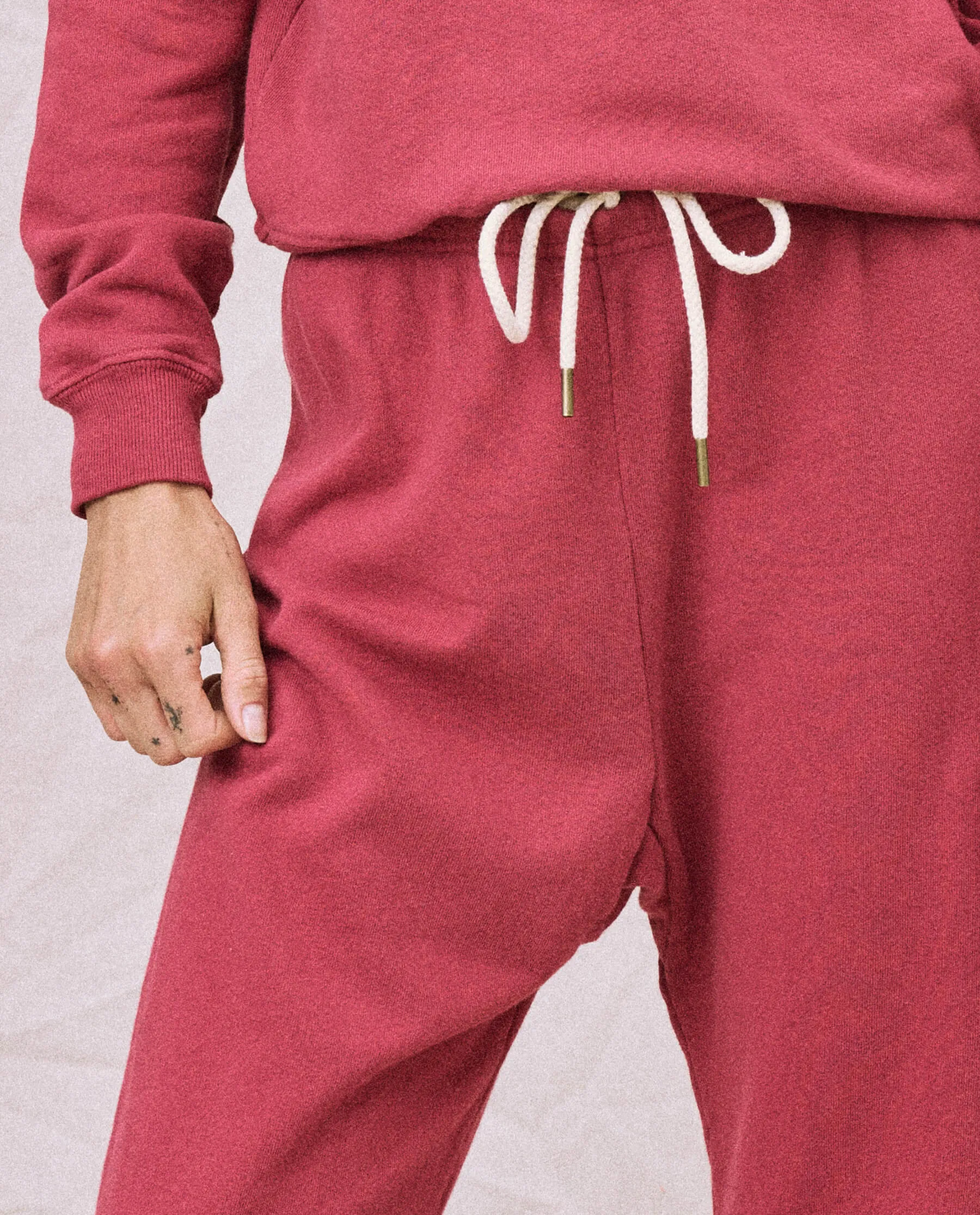 The Stadium Sweatpant. Solid -- Sweet Plum sold by THE GREAT. product image thumbnail 4
