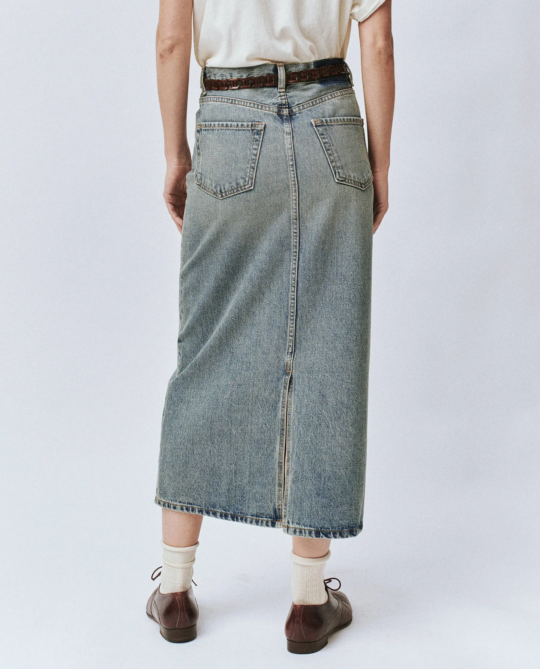 The Column Skirt. -- Monterey Wash sold by THE GREAT. product image thumbnail 2