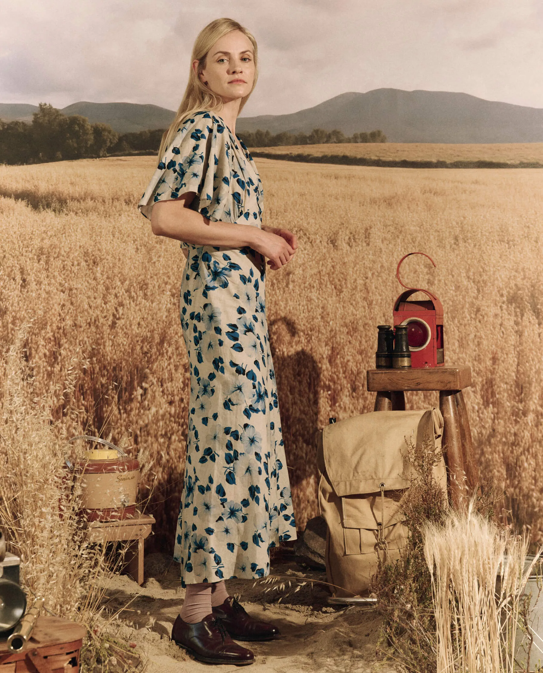 The Crescent Dress. -- Deep Meadow Floral sold by THE GREAT. product image thumbnail 5