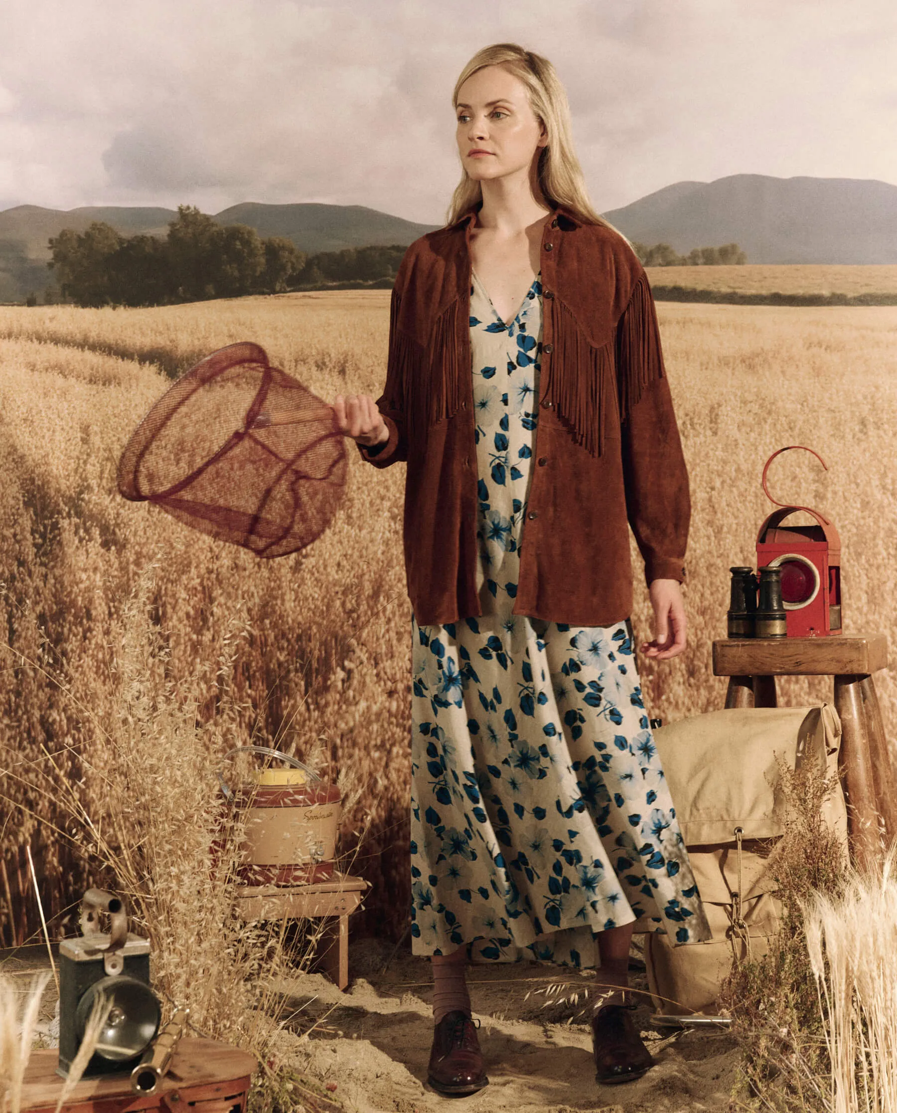 The Crescent Dress. -- Deep Meadow Floral sold by THE GREAT. product image thumbnail 4