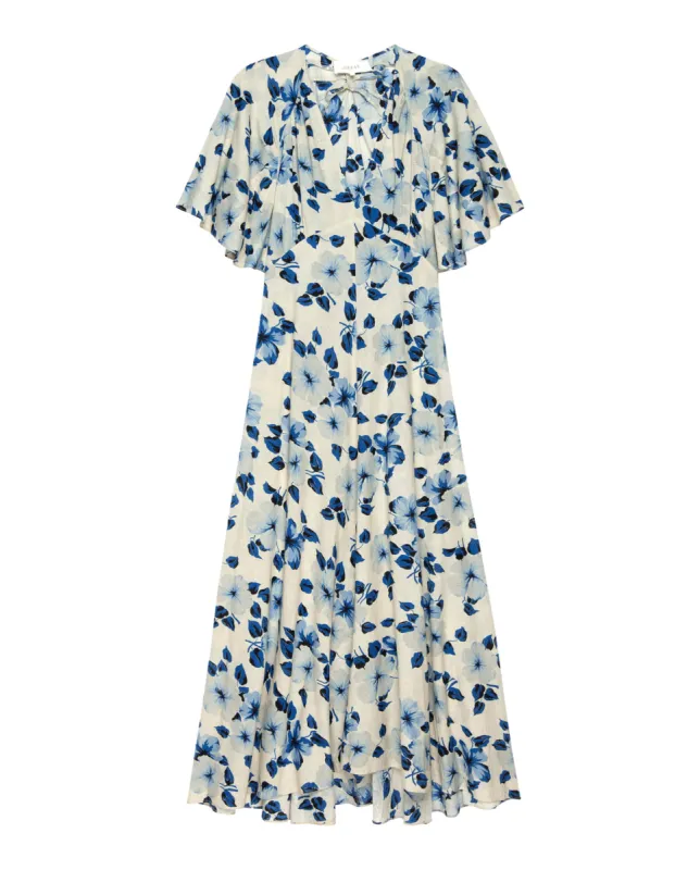 The Crescent Dress. -- Deep Meadow Floral sold by THE GREAT.