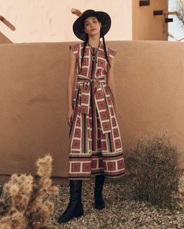 The Tulsa Dress. -- Westward Bandana Print sold by THE GREAT.