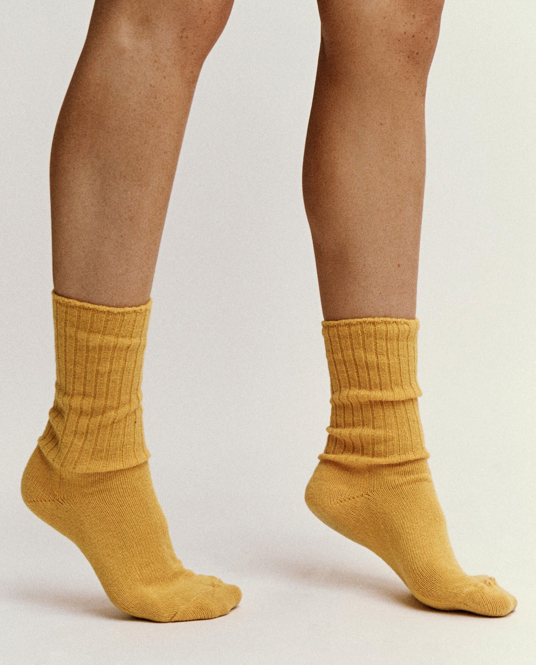 The Cashmere Sock. -- Bright Marigold sold by THE GREAT. product image thumbnail 4