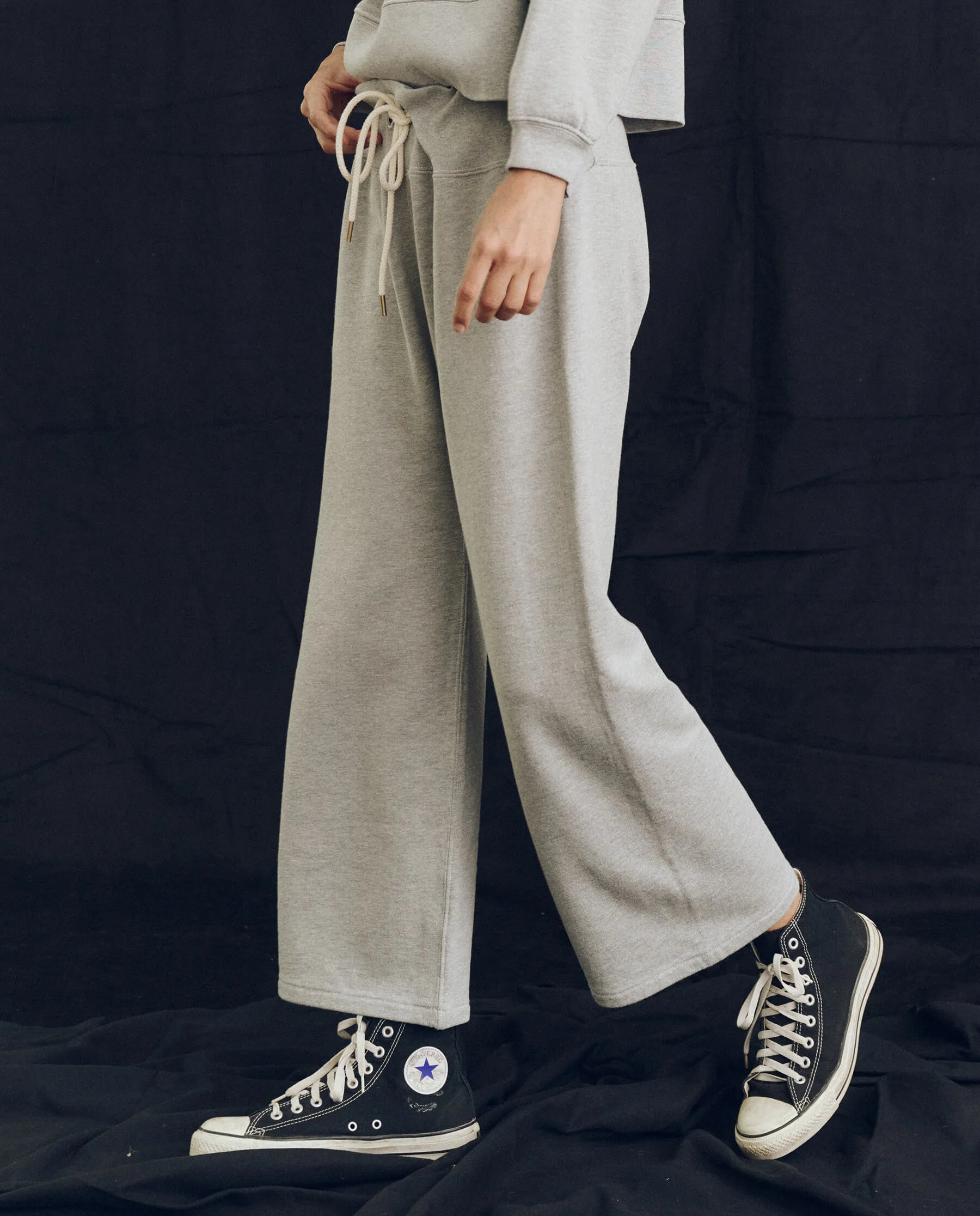 The Relay Sweatpant. Solid -- Lofty Heather Grey sold by THE GREAT. product image thumbnail 3