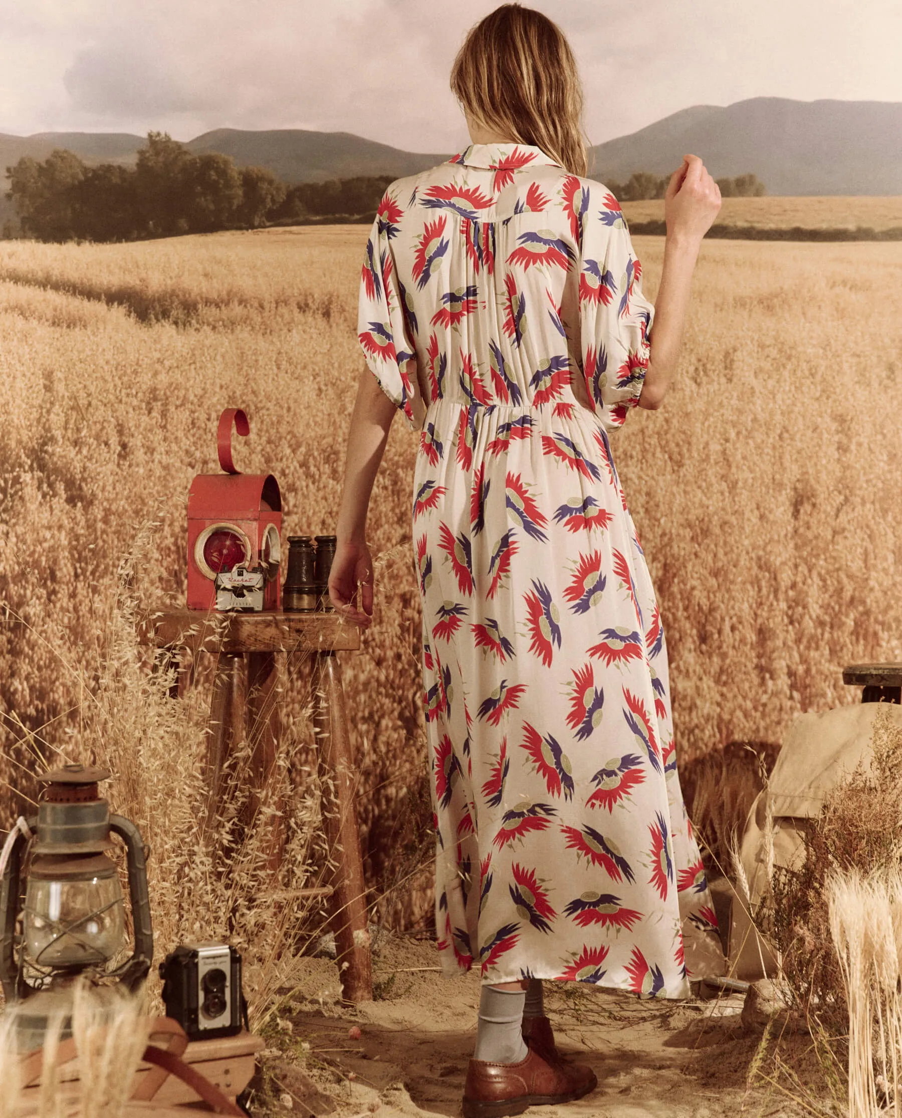 The Raven Dress. -- White Birds Of Paradise Print sold by THE GREAT. product image thumbnail 5