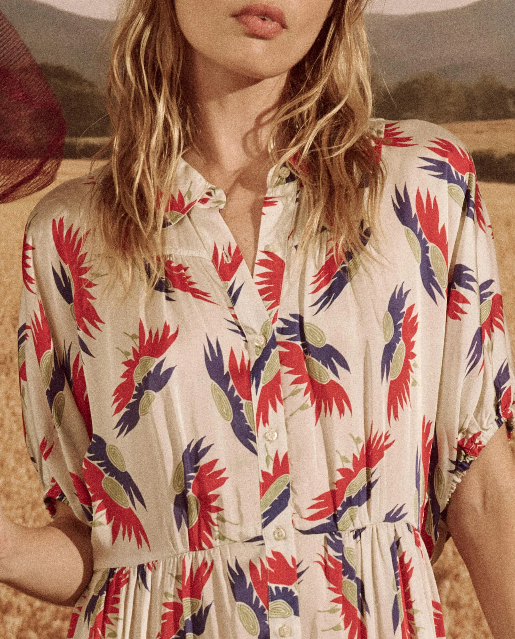 The Raven Dress. -- White Birds Of Paradise Print sold by THE GREAT. product image thumbnail 4