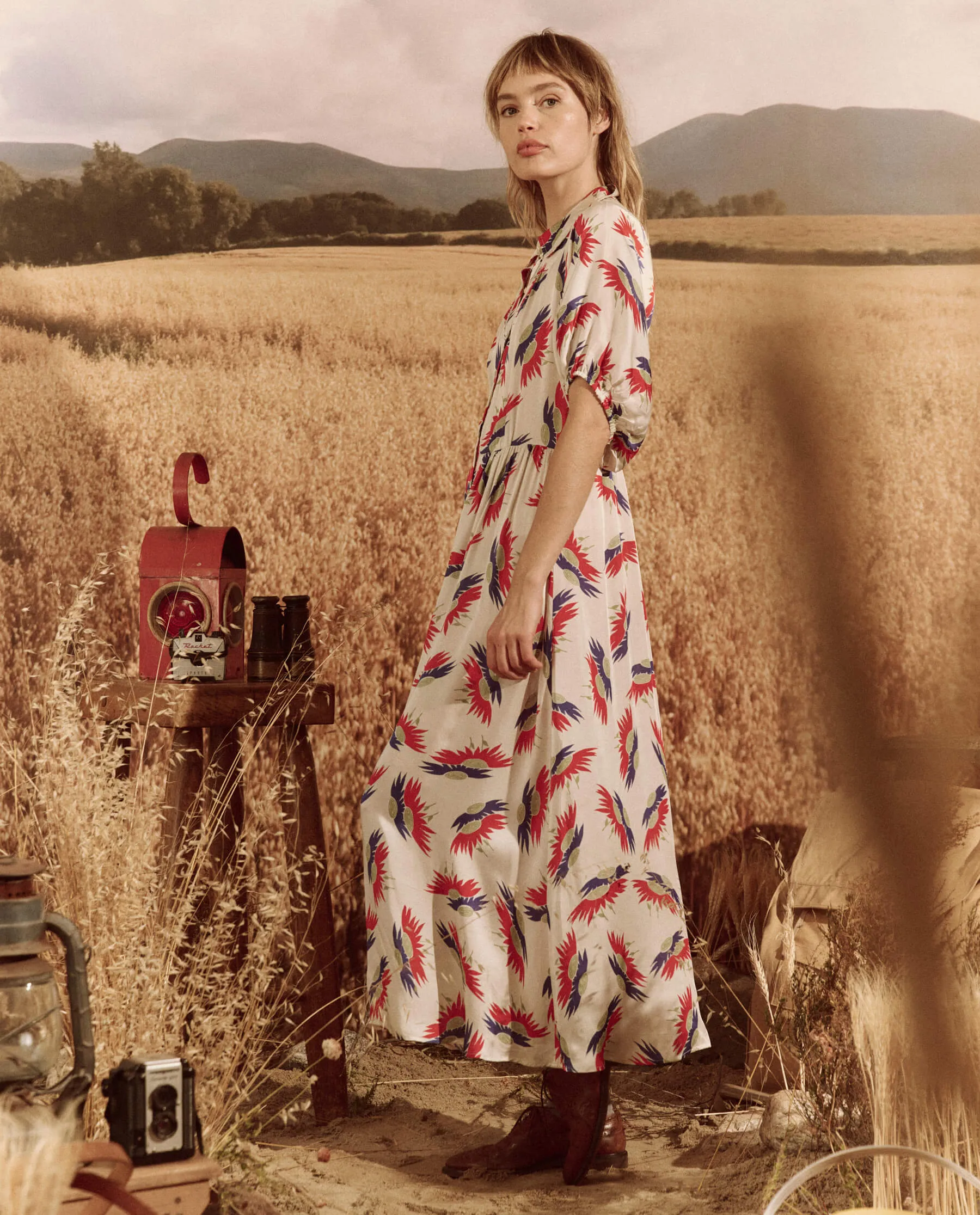 The Raven Dress. -- White Birds Of Paradise Print sold by THE GREAT. product image thumbnail 2