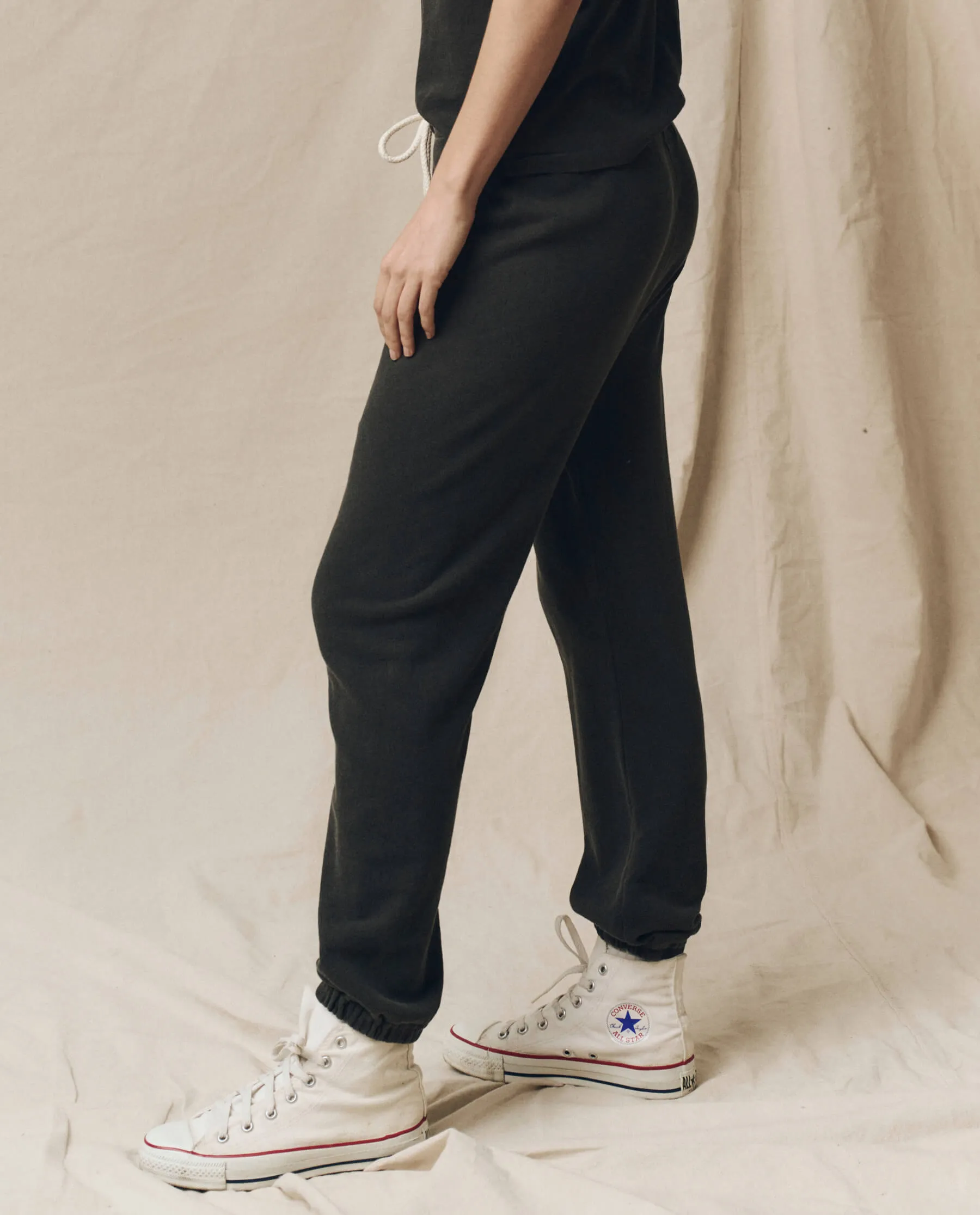 The Stadium Sweatpant. Solid -- Washed Black sold by THE GREAT. product image thumbnail 3