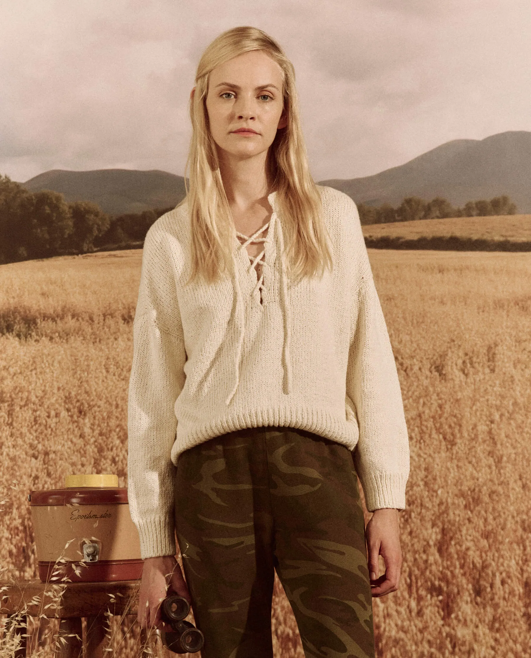 The Lace Up Pullover. -- Bone sold by THE GREAT. product image thumbnail 4