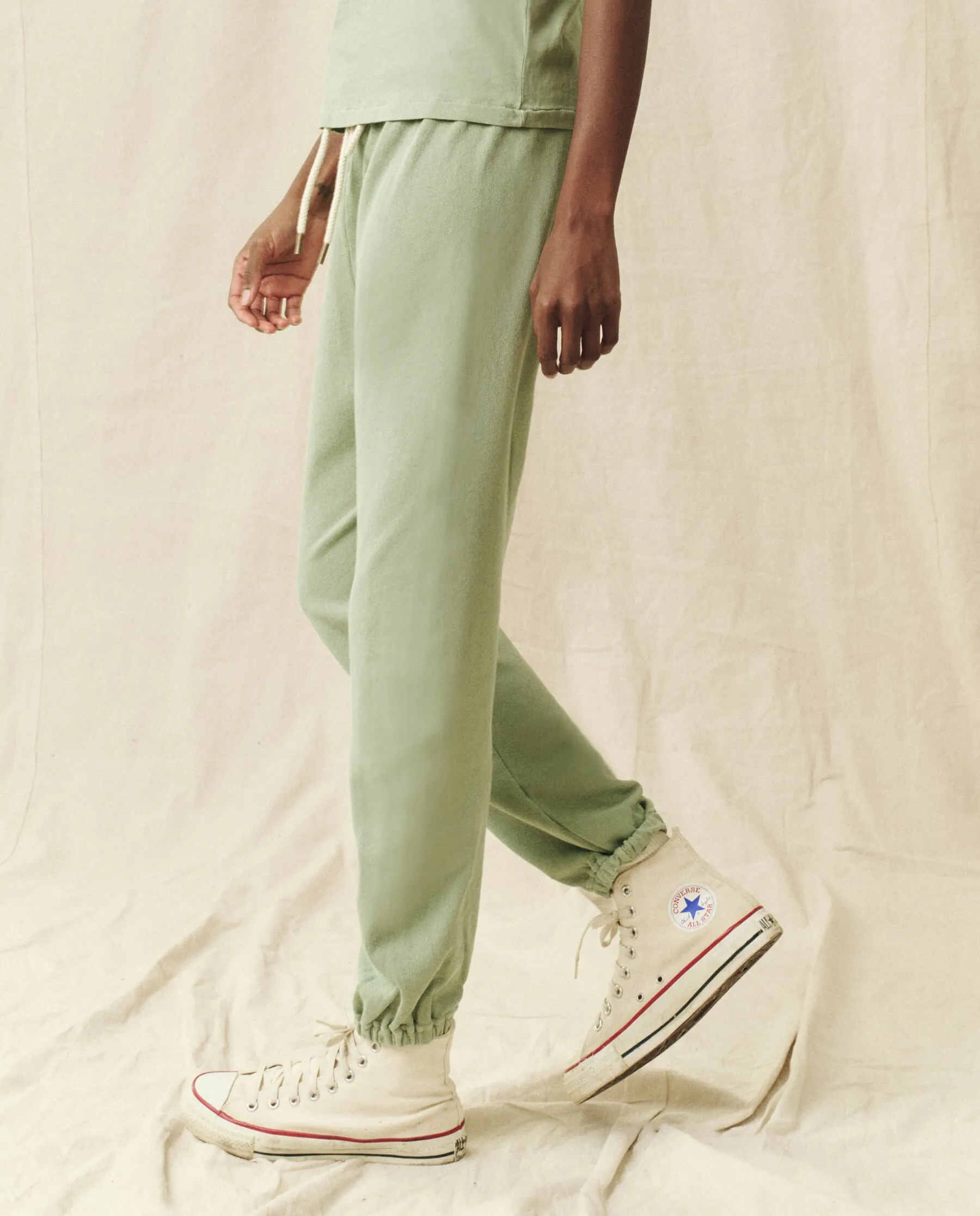 The Stadium Sweatpant. Solid -- Pistachio sold by THE GREAT. product image thumbnail 3
