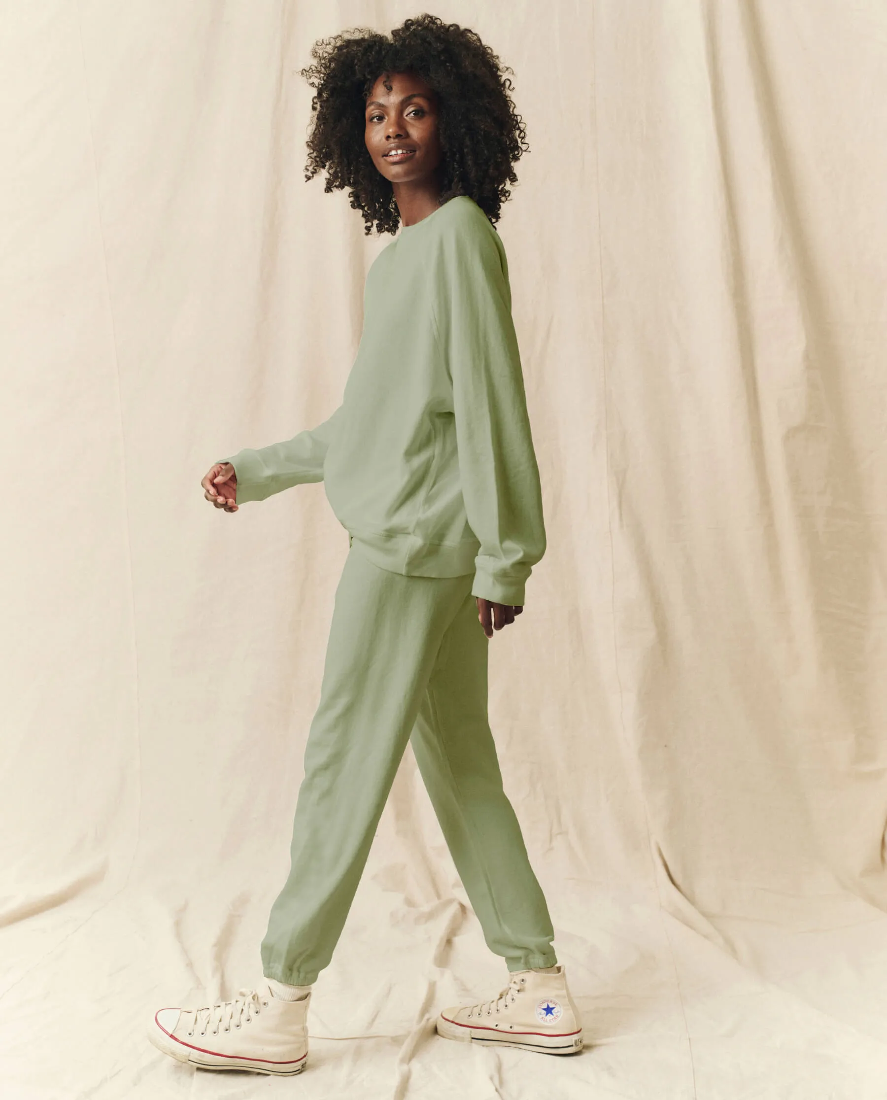 The Stadium Sweatpant. Solid -- Pistachio sold by THE GREAT. product image thumbnail 5