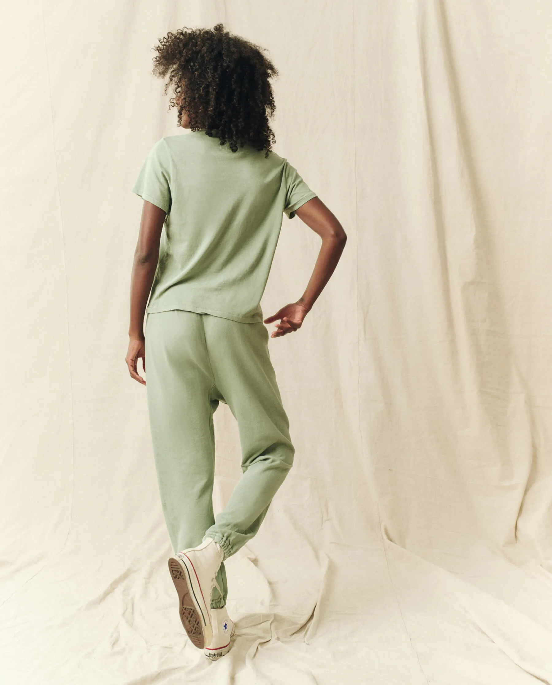 The Stadium Sweatpant. Solid -- Pistachio sold by THE GREAT. product image thumbnail 2