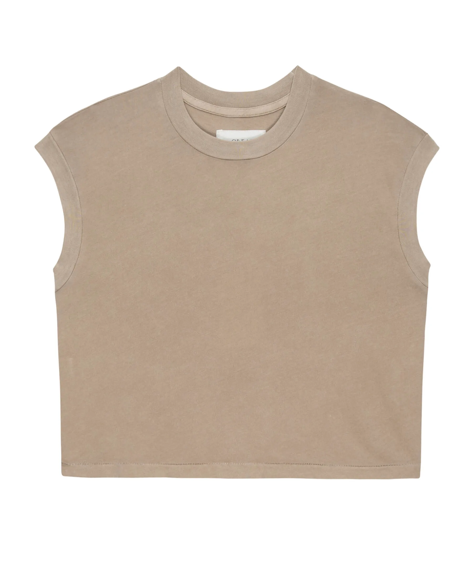 The Square Tee. Solid -- Khaki sold by THE GREAT. product image thumbnail 5