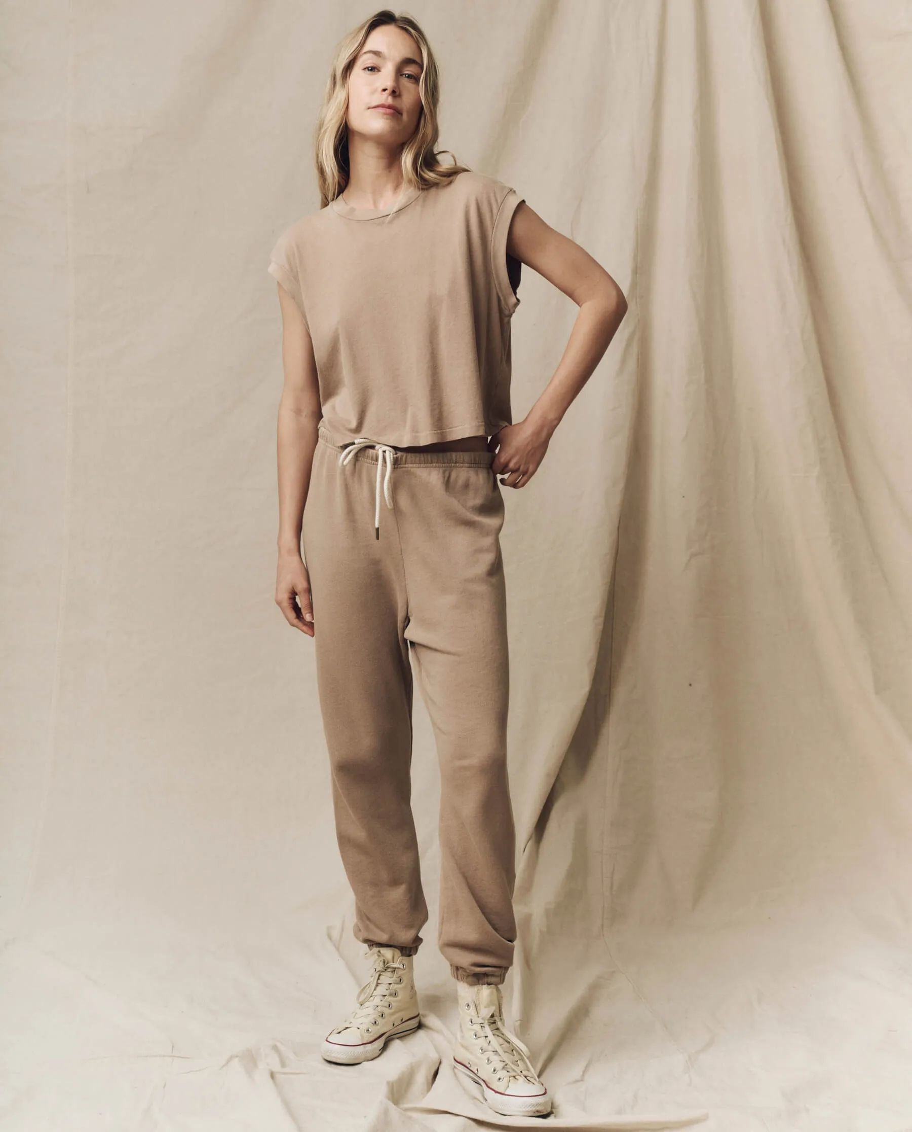 The Square Tee. Solid -- Khaki sold by THE GREAT. product image thumbnail 4