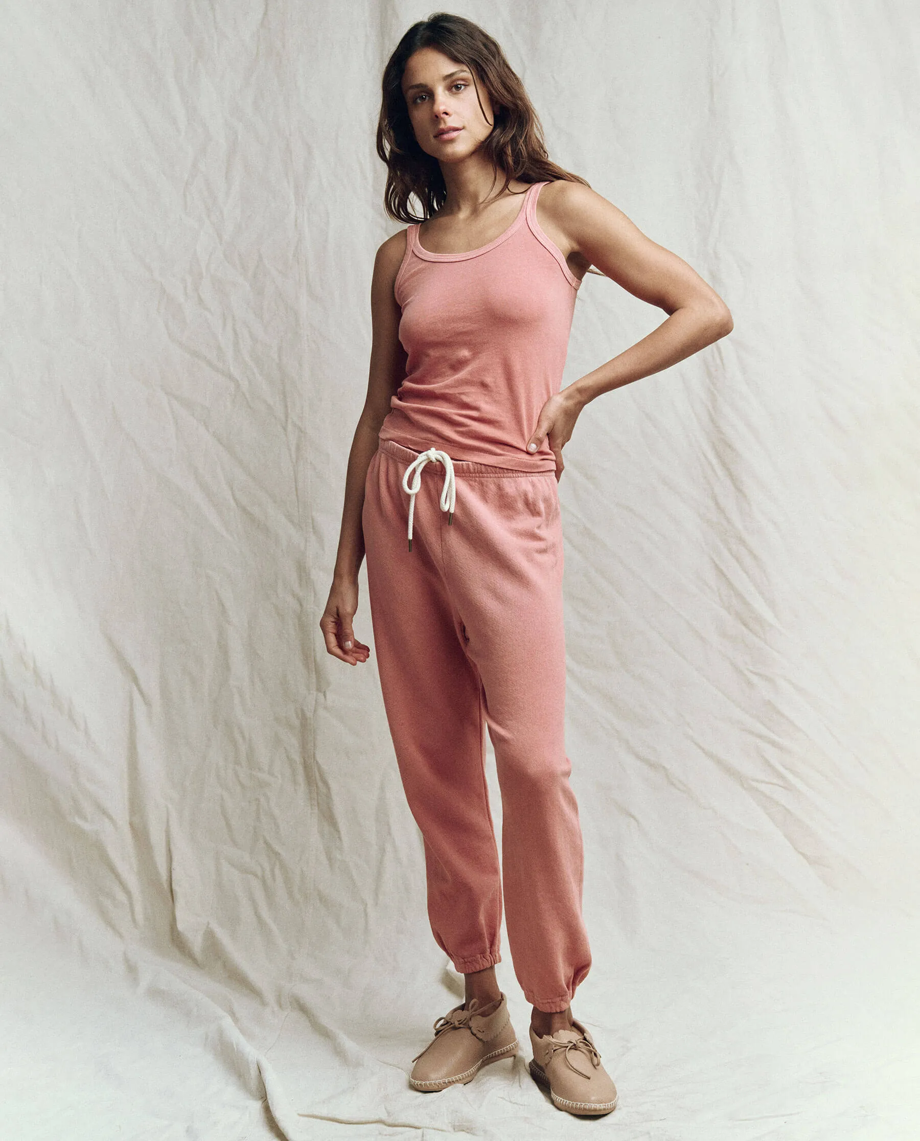 The Slim Tank. Solid -- Rose sold by THE GREAT. product image thumbnail 3