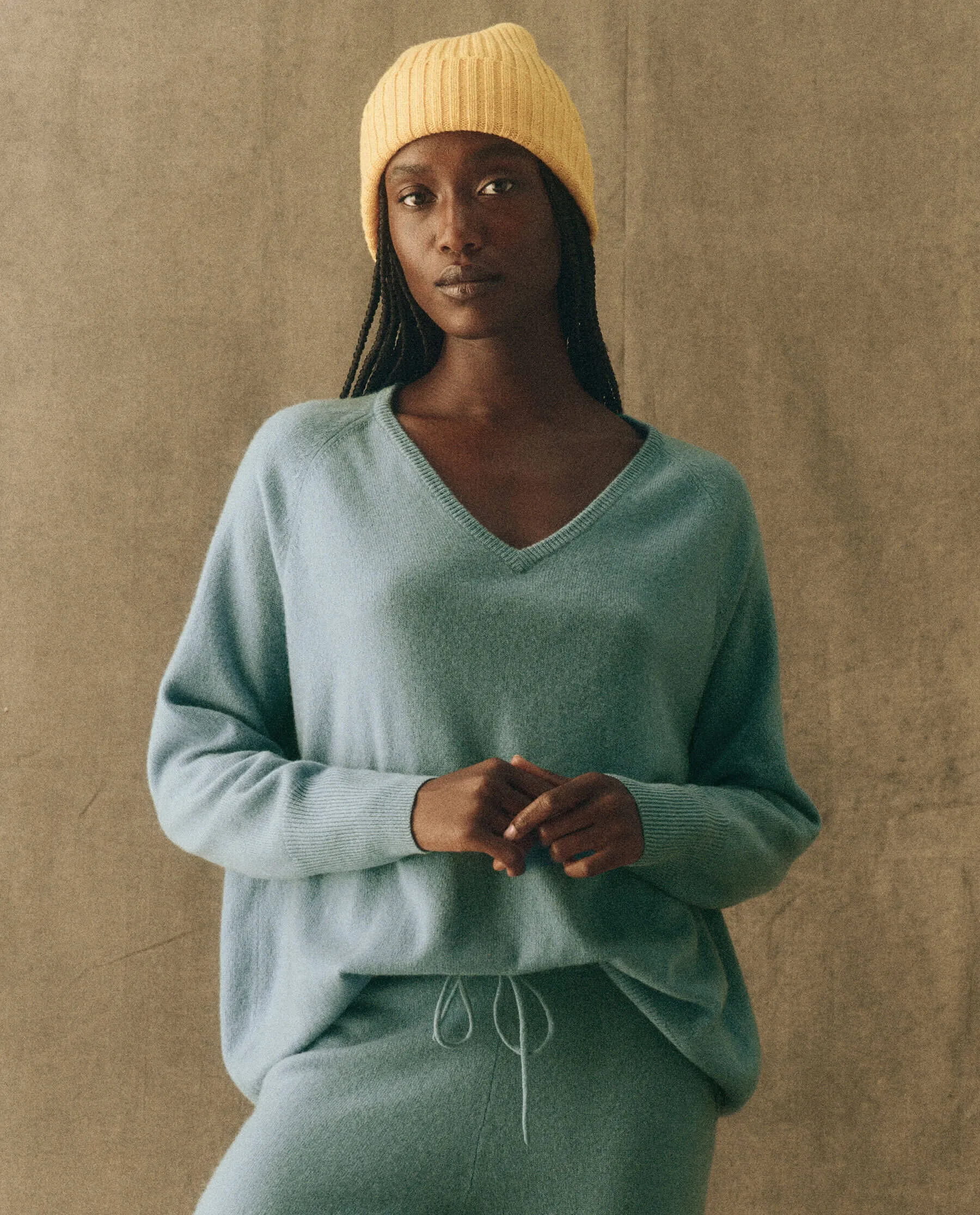 The Slouchy V-Neck Pullover. -- Icicle sold by THE GREAT.
