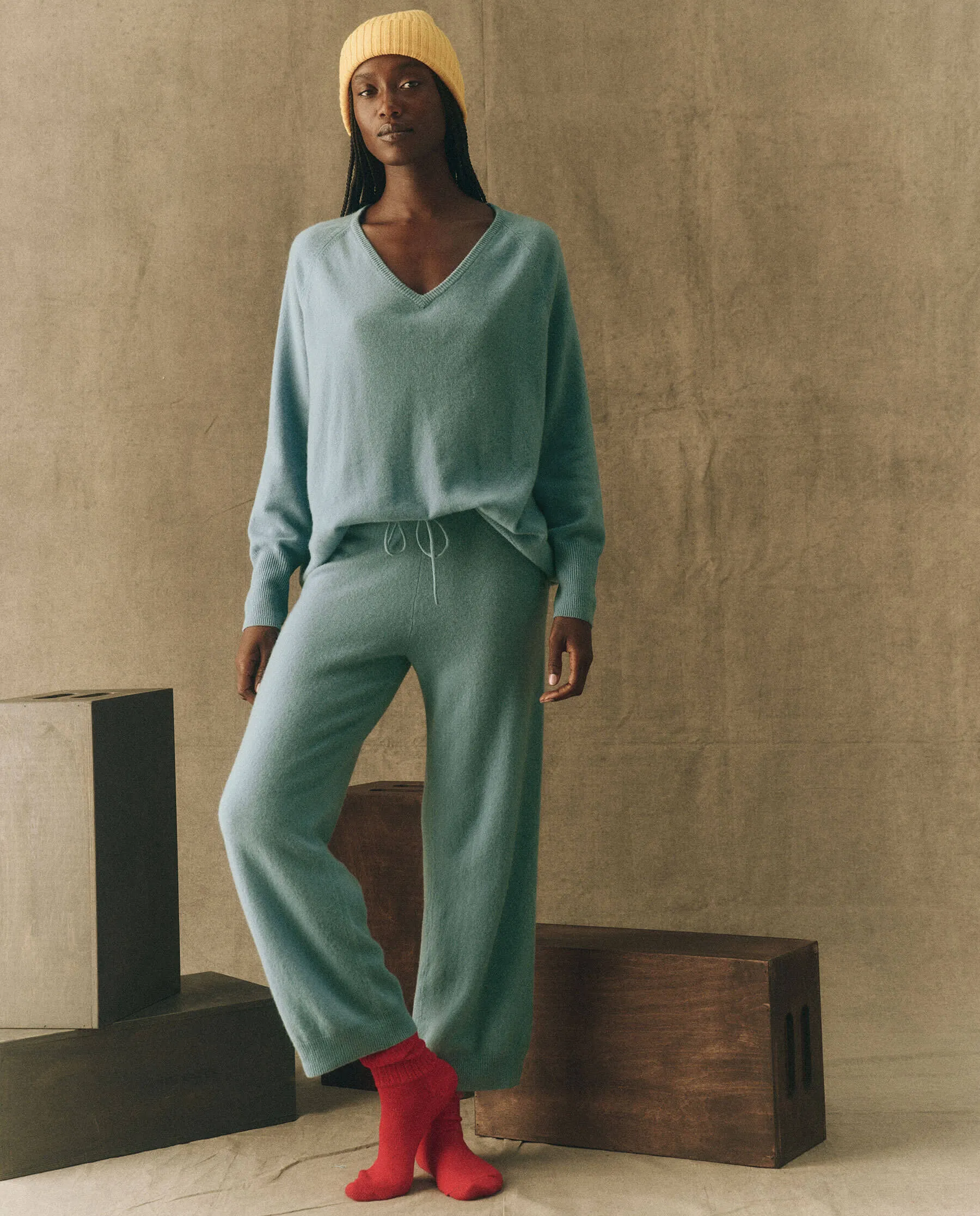 The Slouchy V-Neck Pullover. -- Icicle sold by THE GREAT. product image thumbnail 3
