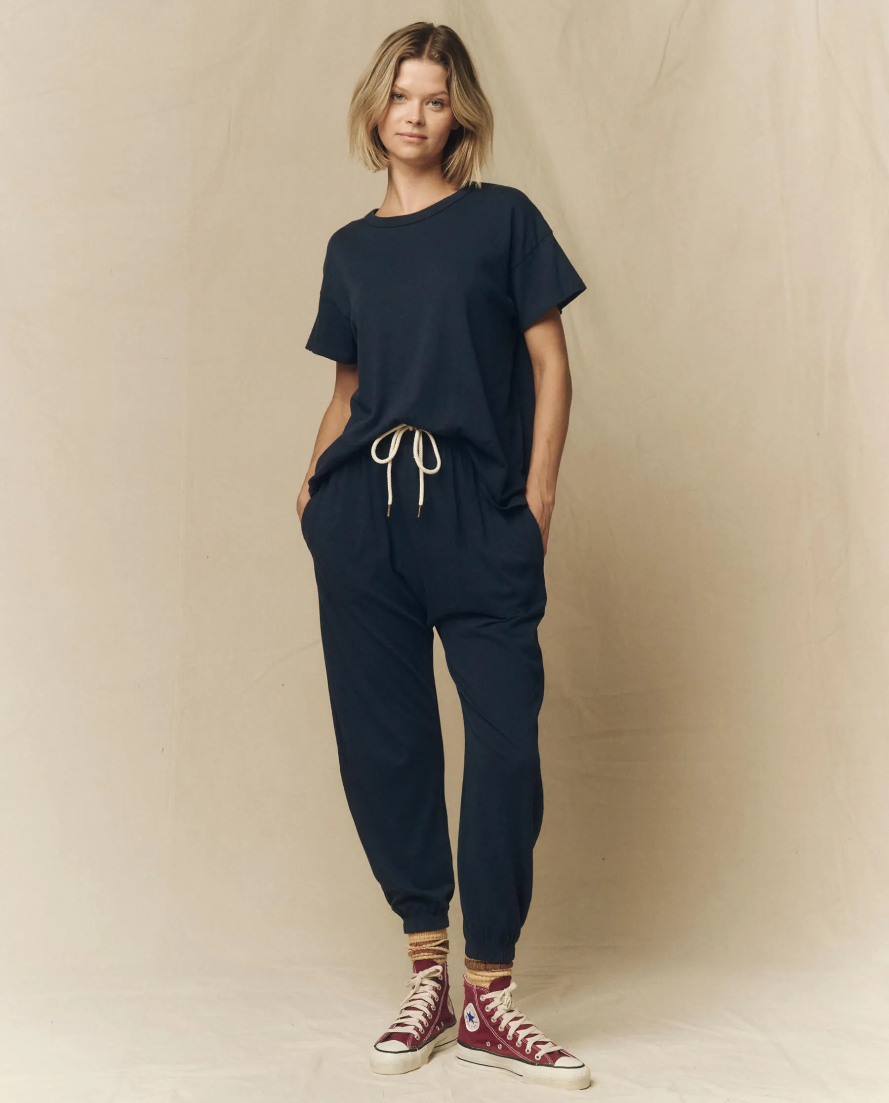 The Boxy Crew. Solid -- True Navy sold by THE GREAT. product image thumbnail 4