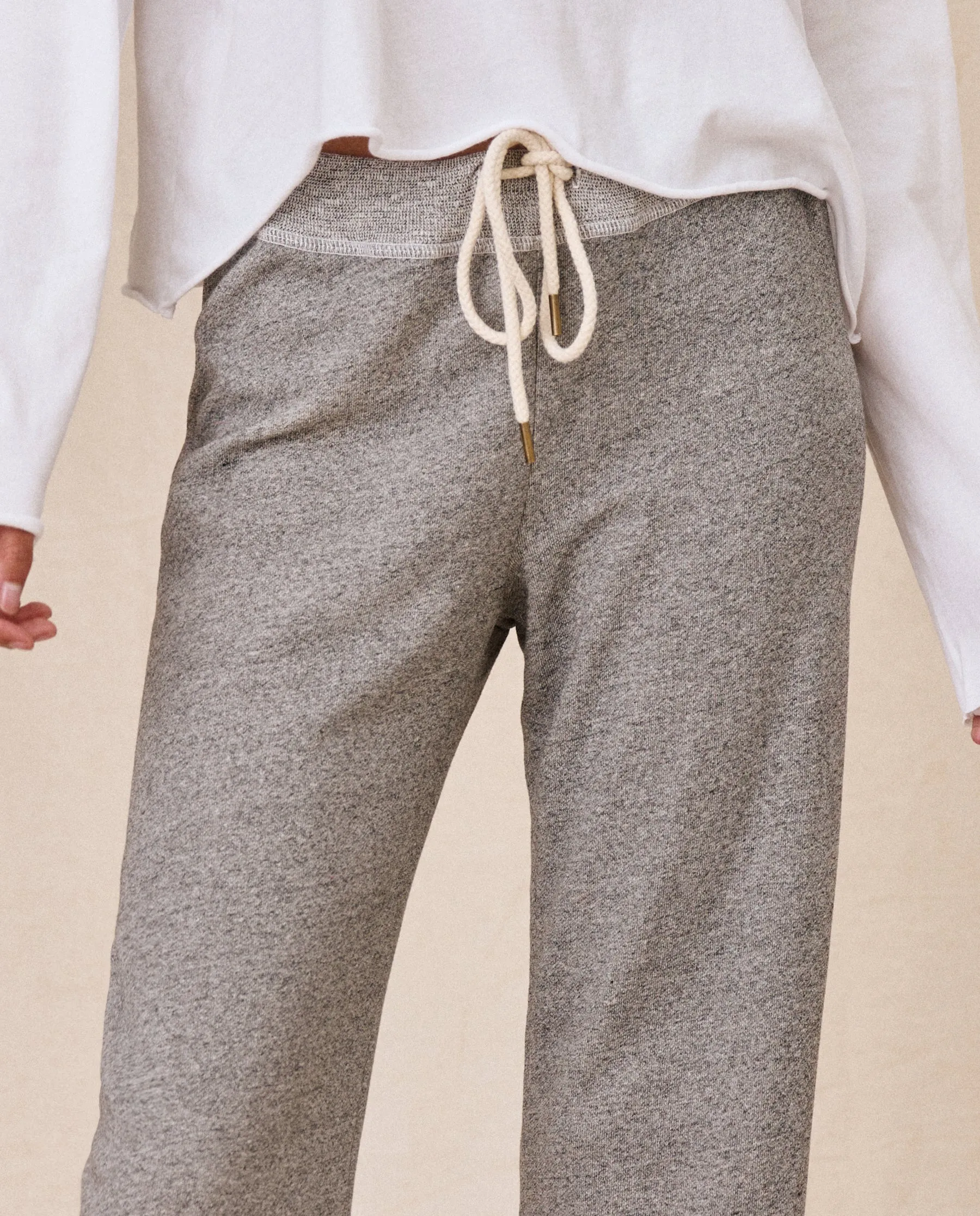 The Wide Leg Cropped Sweatpant. -- Varsity Grey sold by THE GREAT. product image thumbnail 3