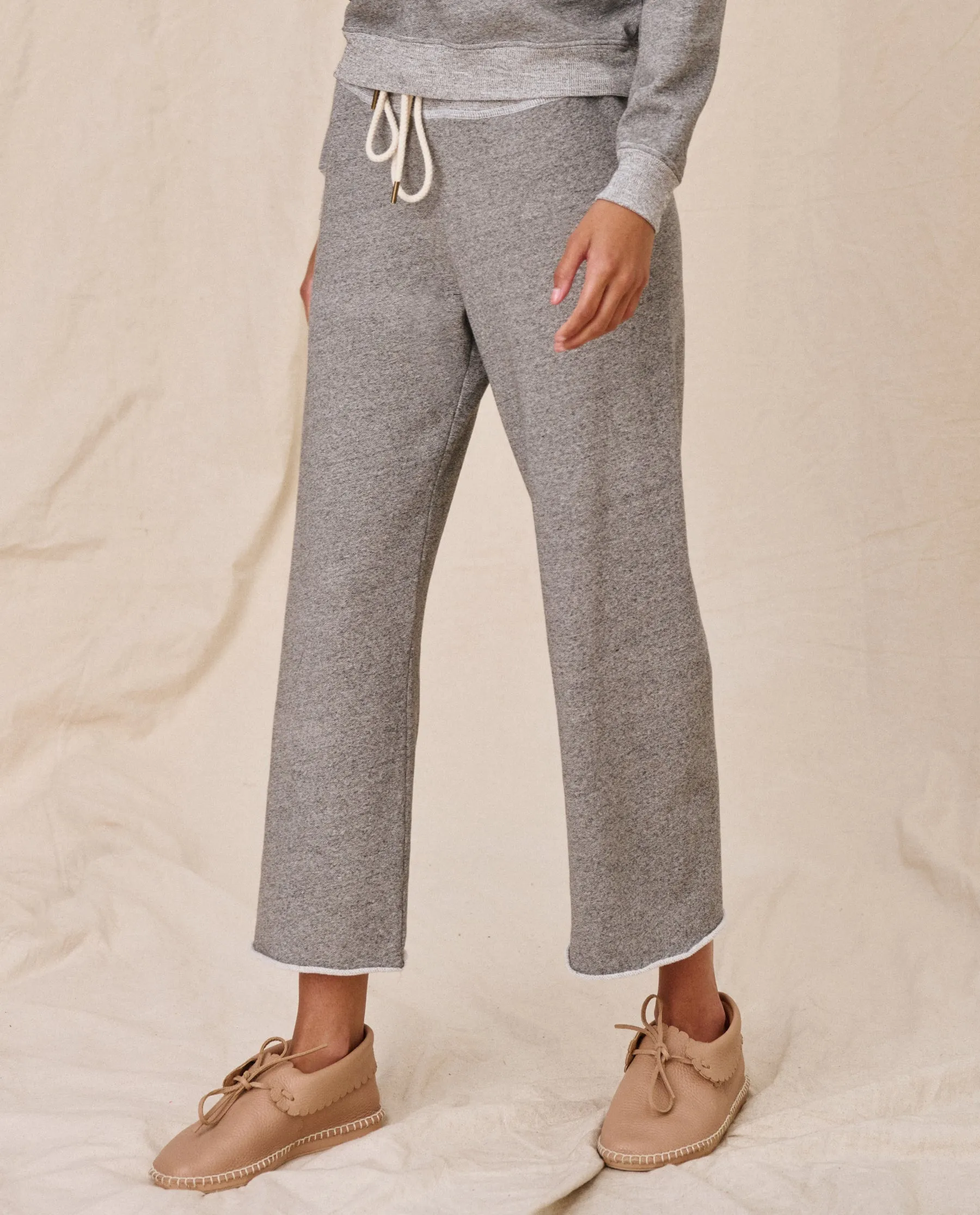 The Wide Leg Cropped Sweatpant. -- Varsity Grey sold by THE GREAT. product image thumbnail 5
