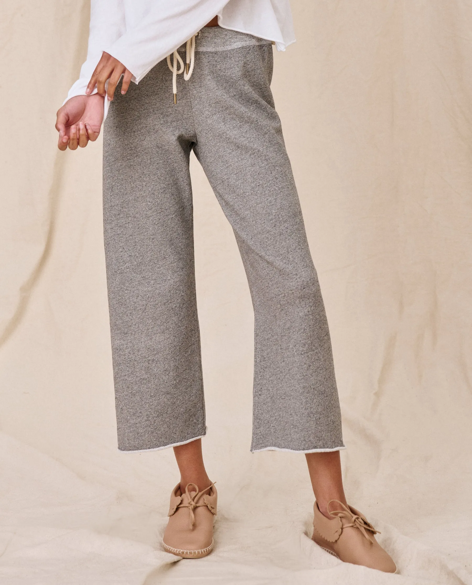The Wide Leg Cropped Sweatpant. -- Varsity Grey sold by THE GREAT. product image thumbnail 2