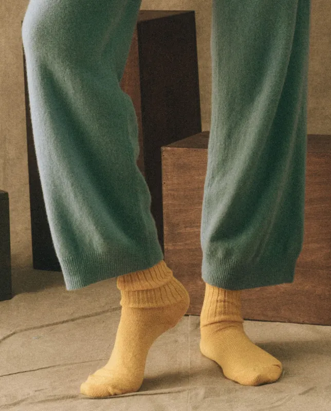 The Cashmere Sock. -- Bright Marigold sold by THE GREAT.