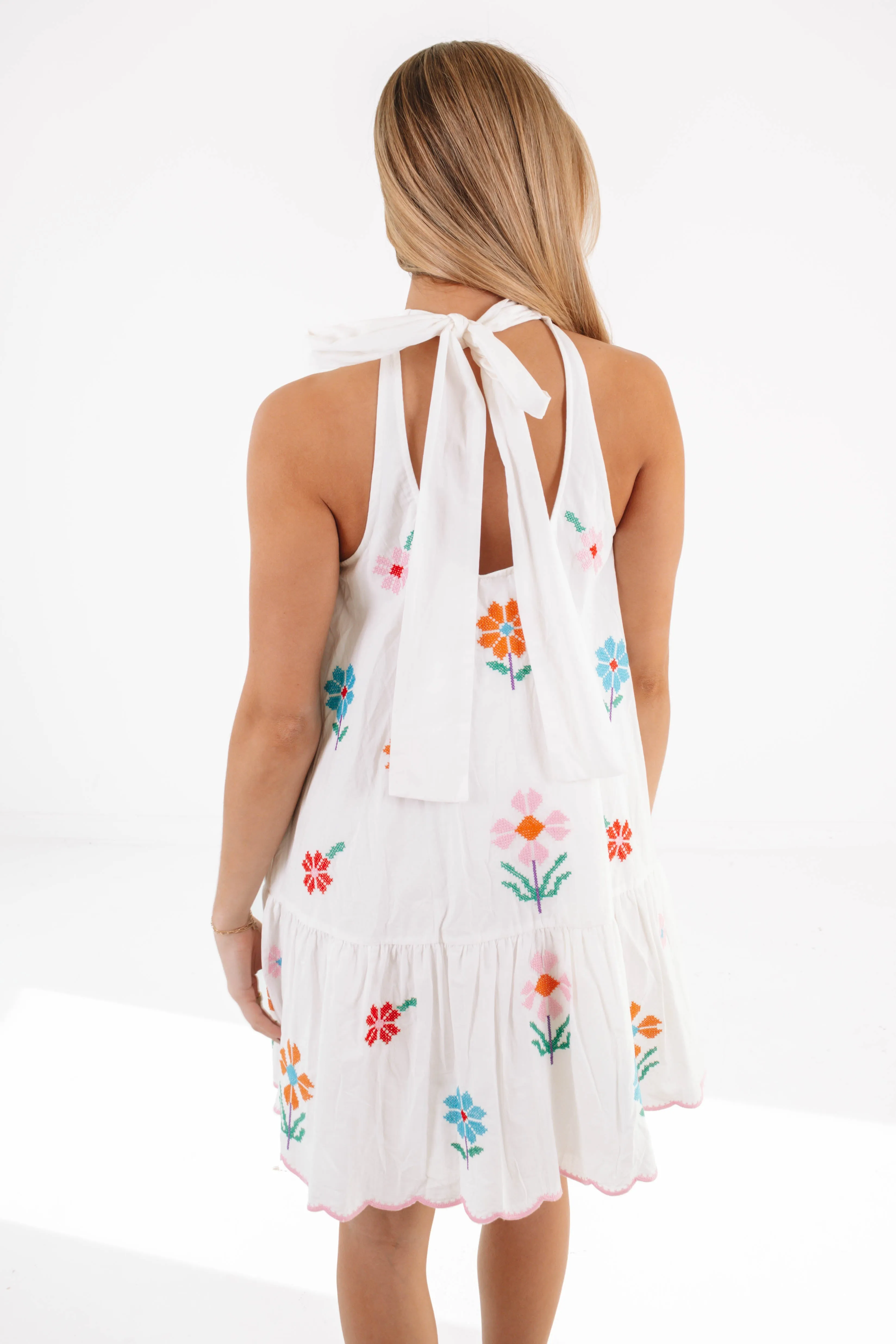 The Eloise High Neck Dress - White sold by The Impeccable Pig product image thumbnail 5