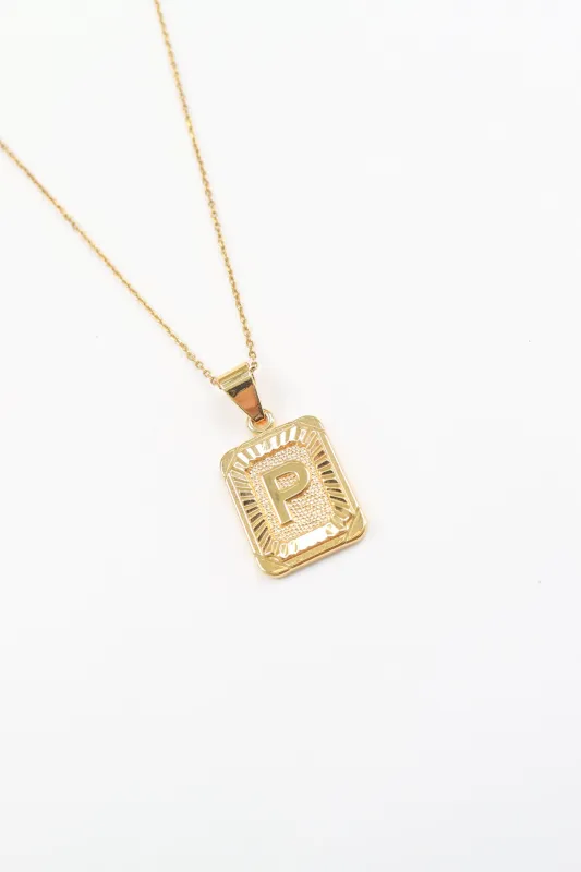 Initial P Necklace - Gold made by The Impeccable Pig