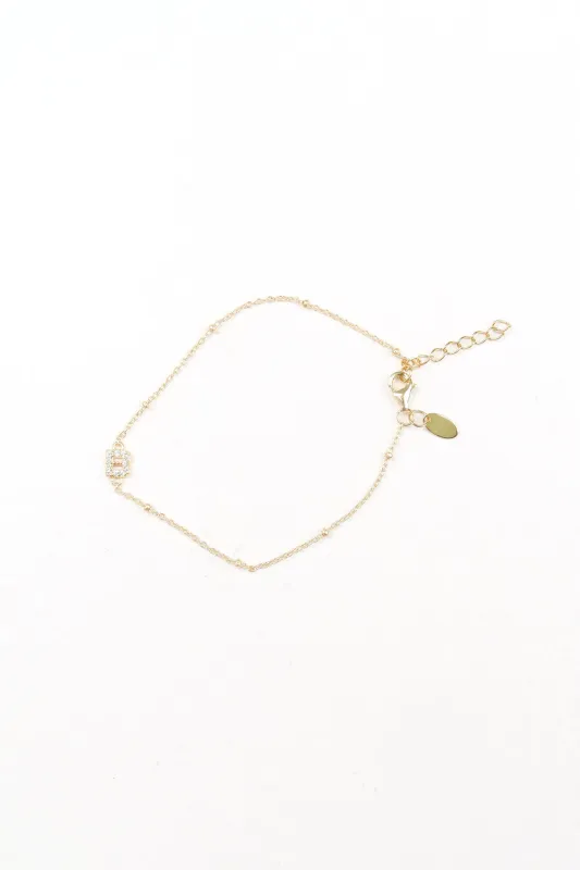 B Initial Bracelet - Gold made by FYB JEWELRY