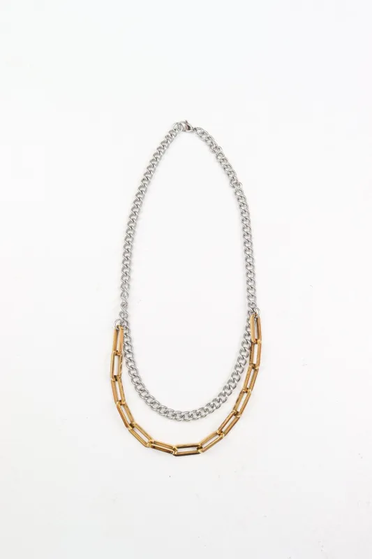 Mixed Metals Necklace - Silver made by FYB JEWELRY