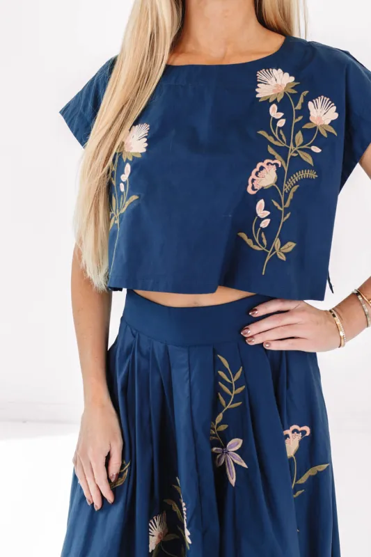 You Got It Girl Top - Navy made by MABLE