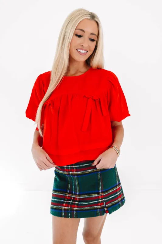 Joy To The World Top - Red sold by The Impeccable Pig